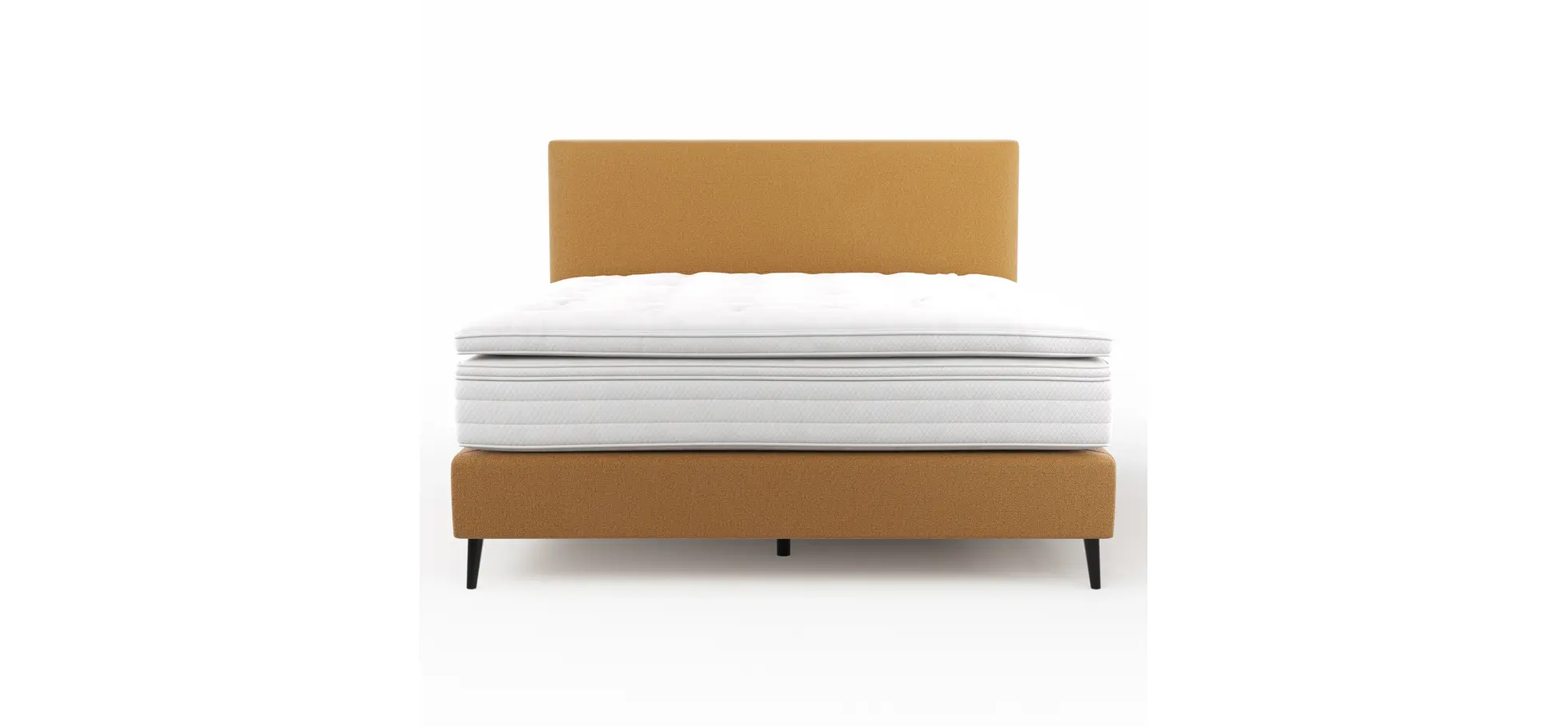 Boxspringbett Navelli 2 - Liegefläche ca. 180x200 cm, Stoff, Kurkuma