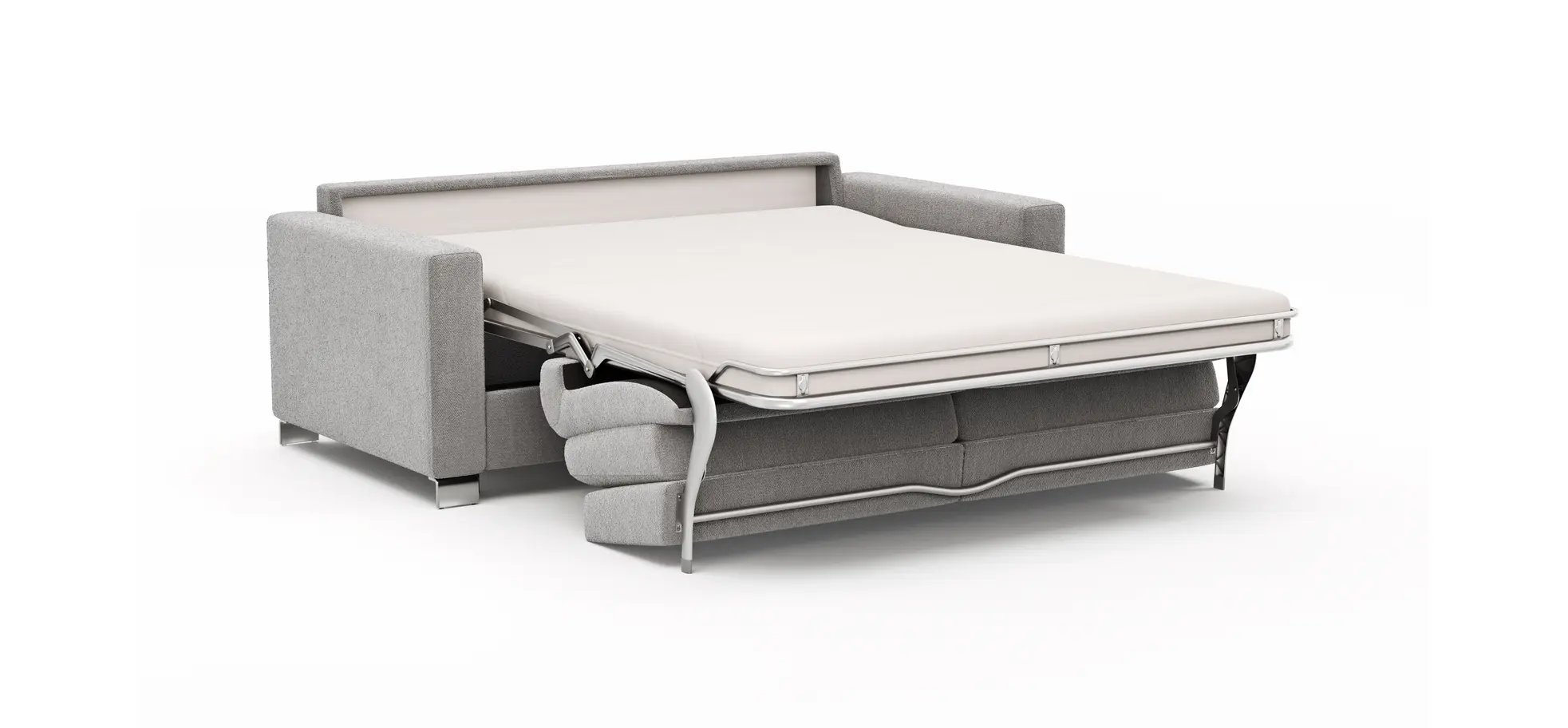 Sofa Nuoro - 2,5-Sitzer inkl. Schlaffunktion, Armlehne 1, Stoff, Grau