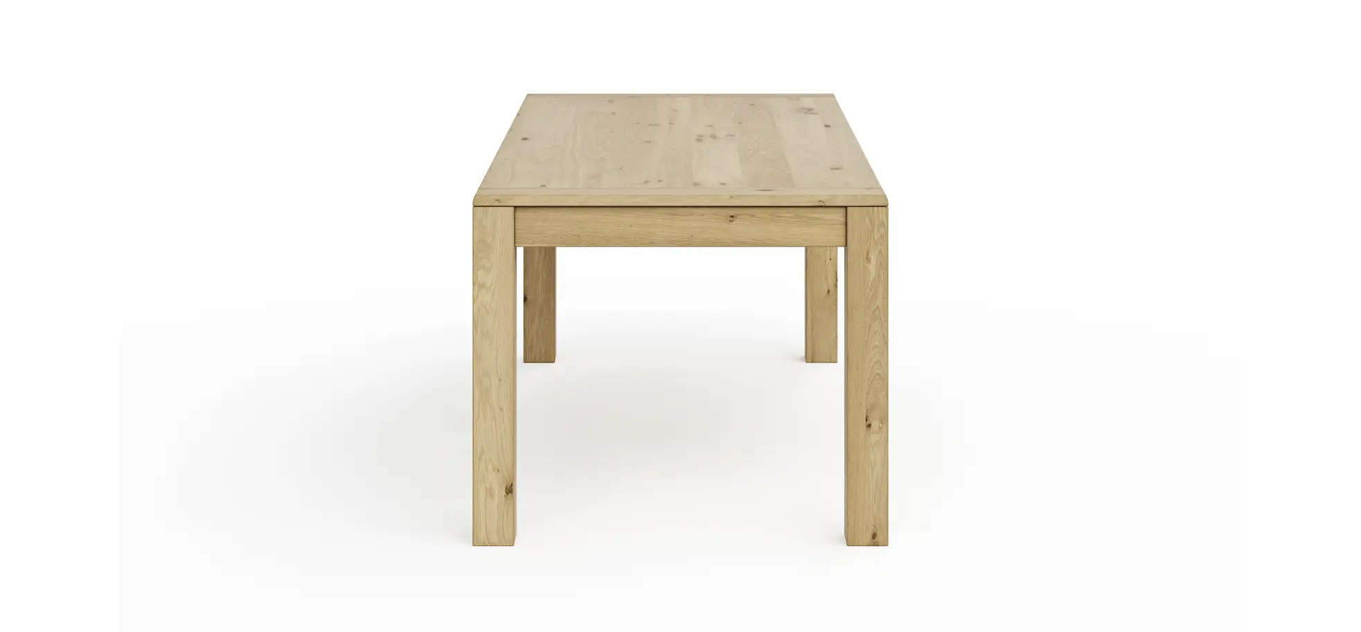 Esstisch Amora - LB ca. 180x90 cm, Wildeiche massiv bianco