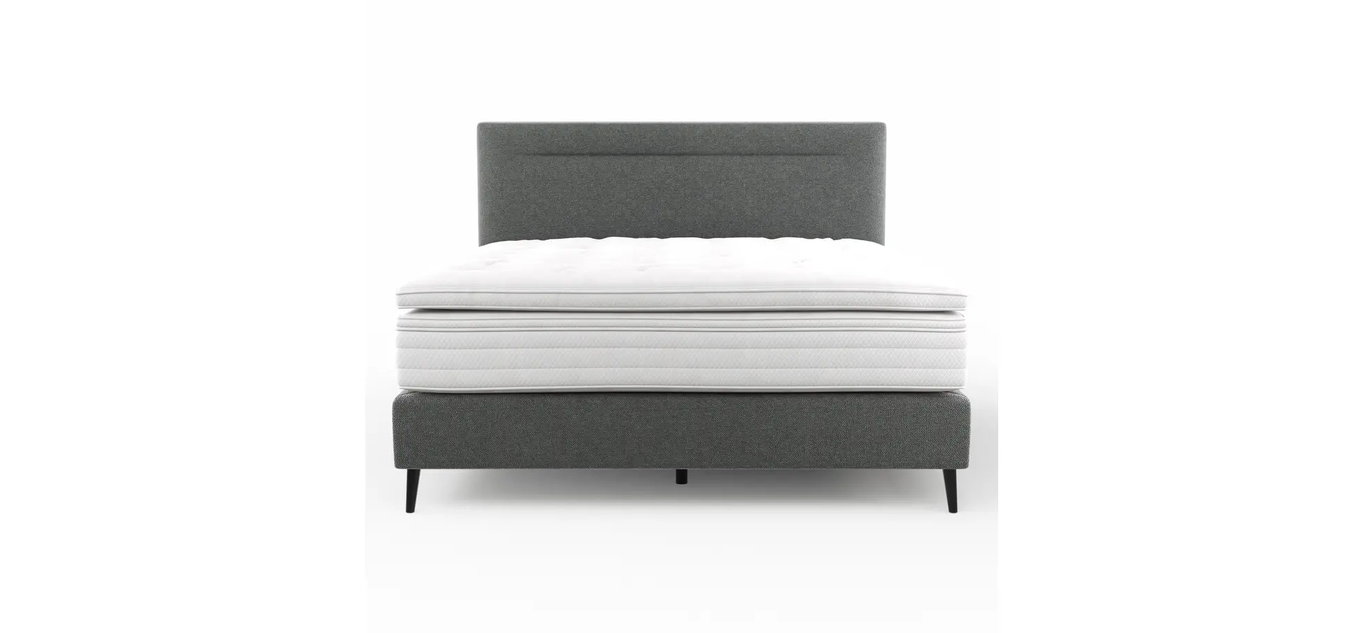Boxspringbett Navelli 1 - Liegefläche ca. 180x200 cm, Stoff, Grau