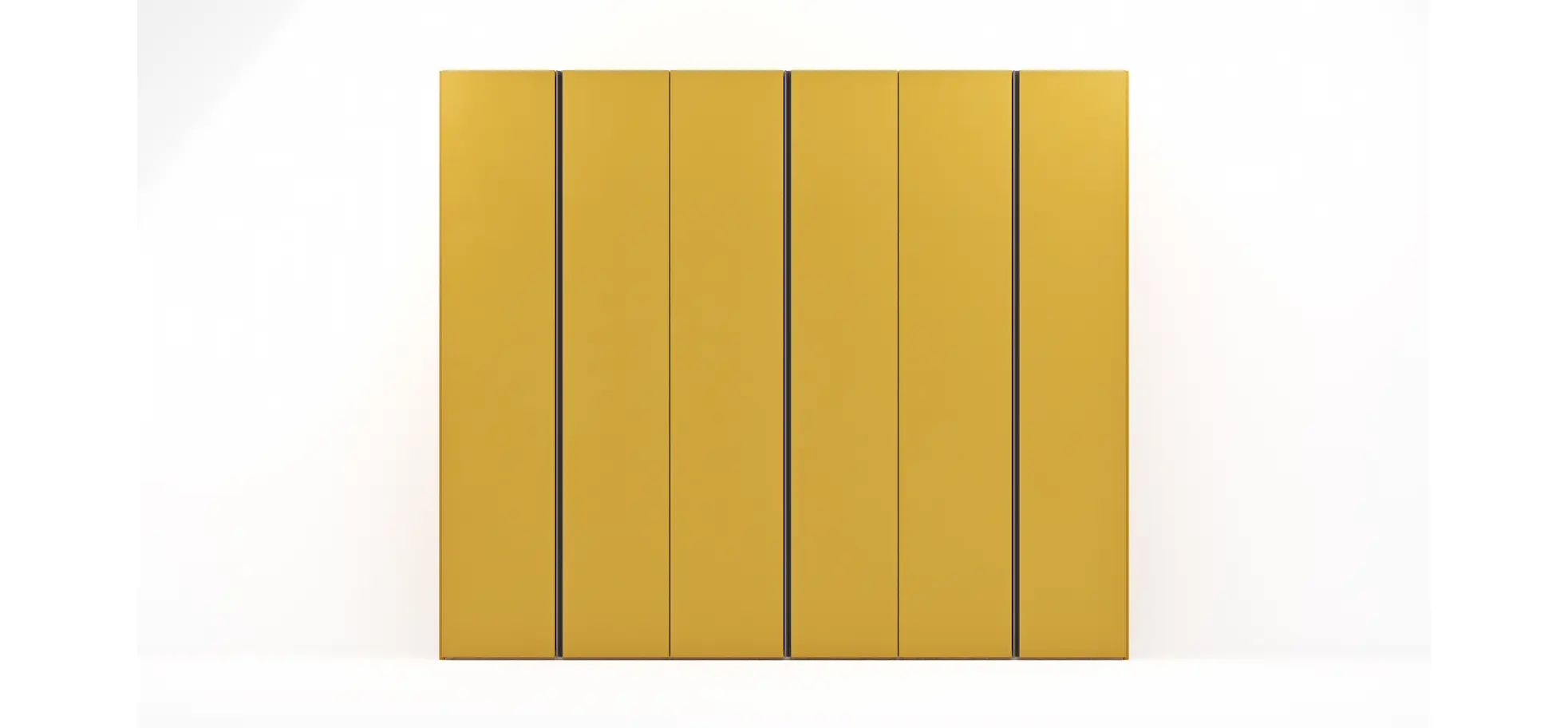 Drehtürenschrank Loretto - B ca. 280 cm, Lack matt, Safrangelb