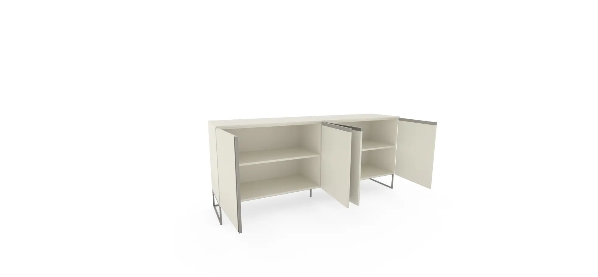 Sideboard Venzone - BHT ca. 216x95x52 cm, Lack, Hellgrau