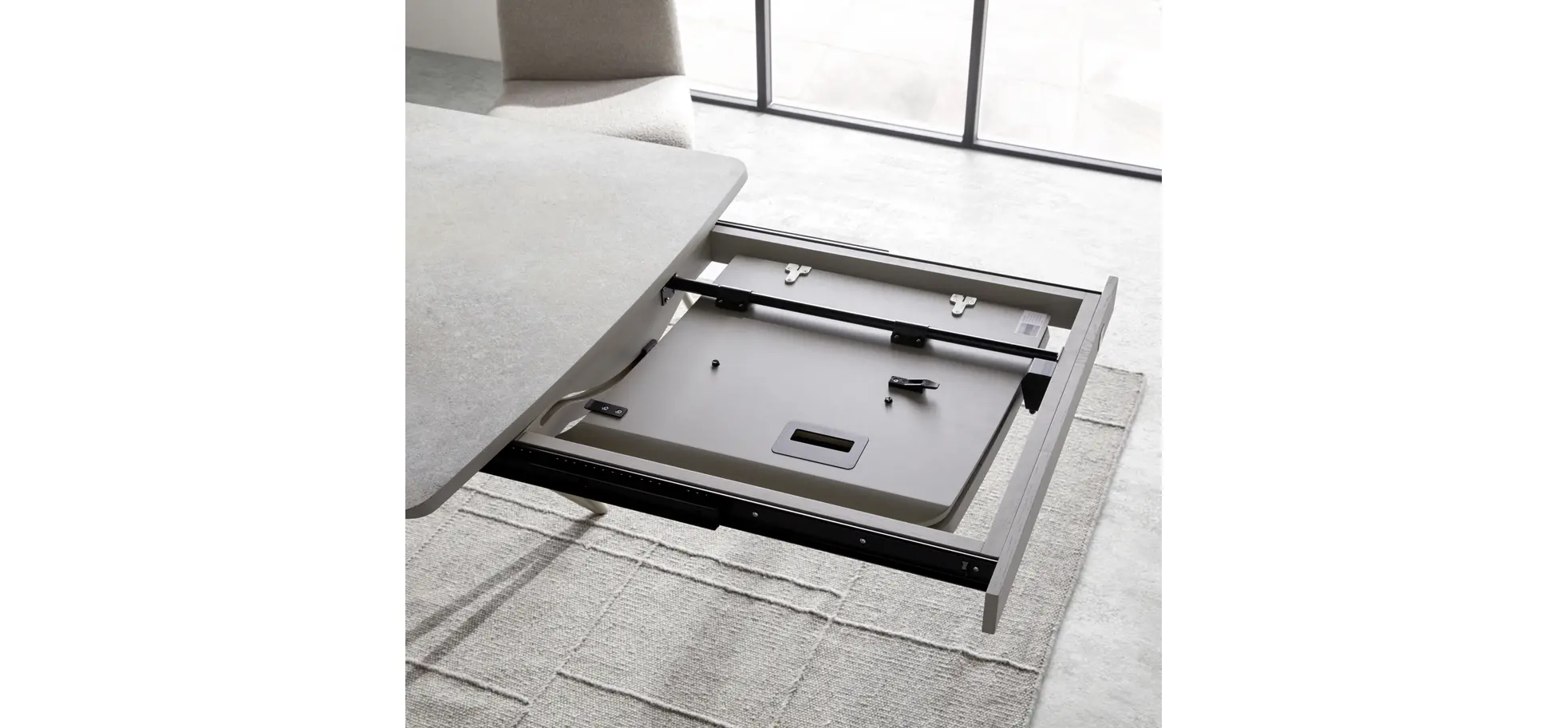 Esstisch Sedana - ausziehbar, LB ca. 200x100 cm, HPL, Grau