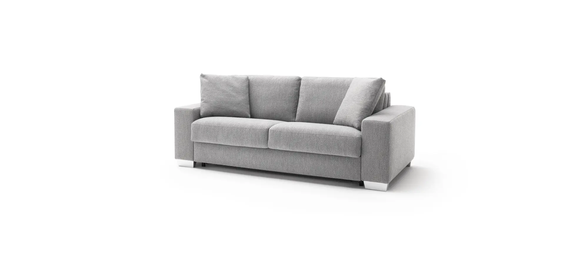 Sofa Nuoro - 2,5-Sitzer inkl. Schlaffunktion, Armlehne breit, Stoff, Grau