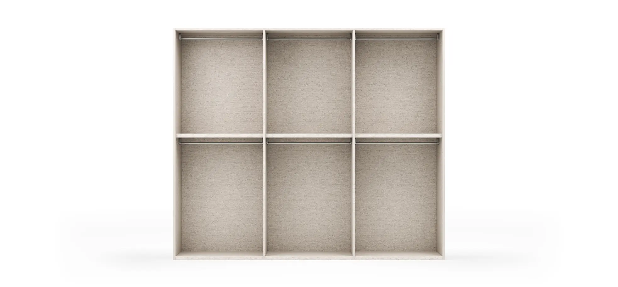 Drehtürenschrank Loretto - B ca. 280 cm, Gola, Lack matt, Perlmutt