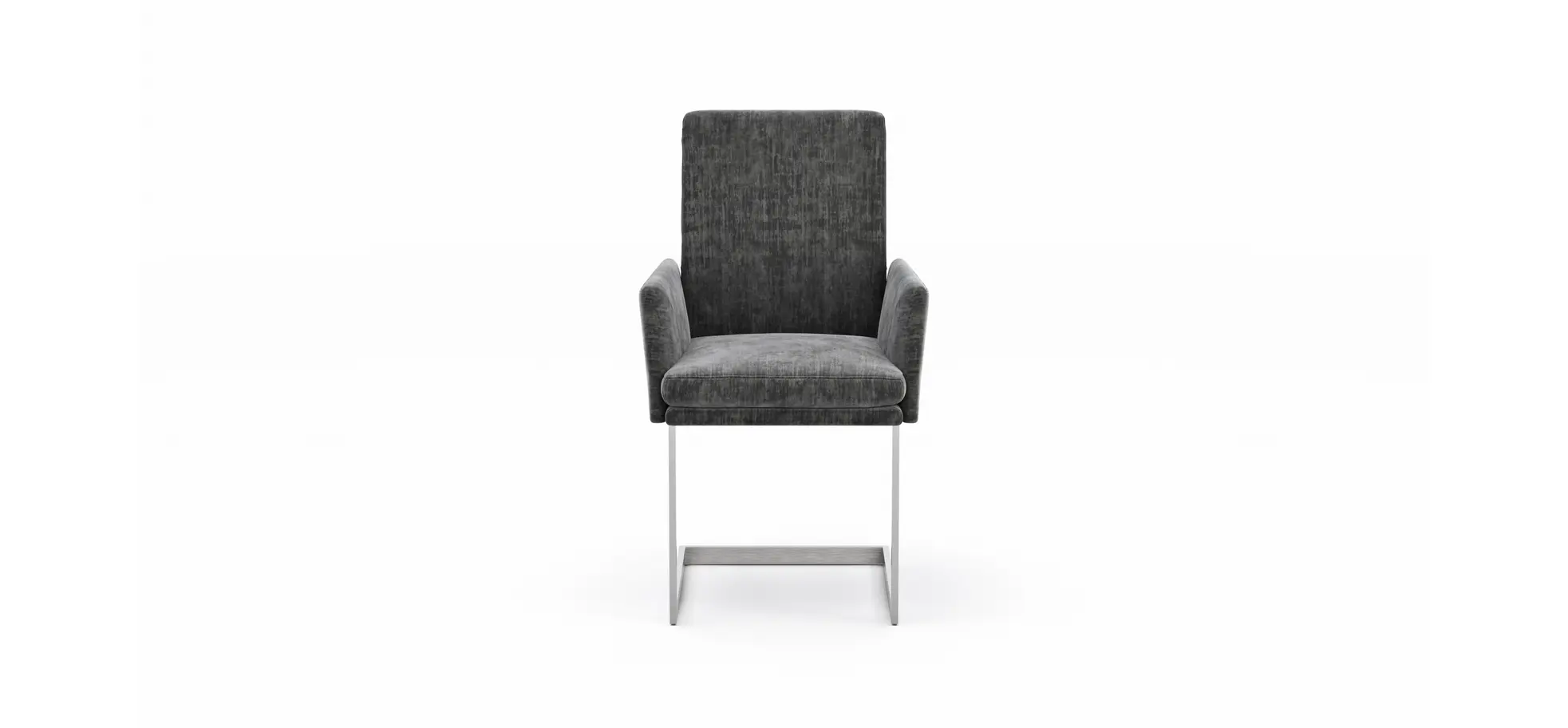 Freischwinger Valloni, Armlehne, Stoff, Dunkelgrau