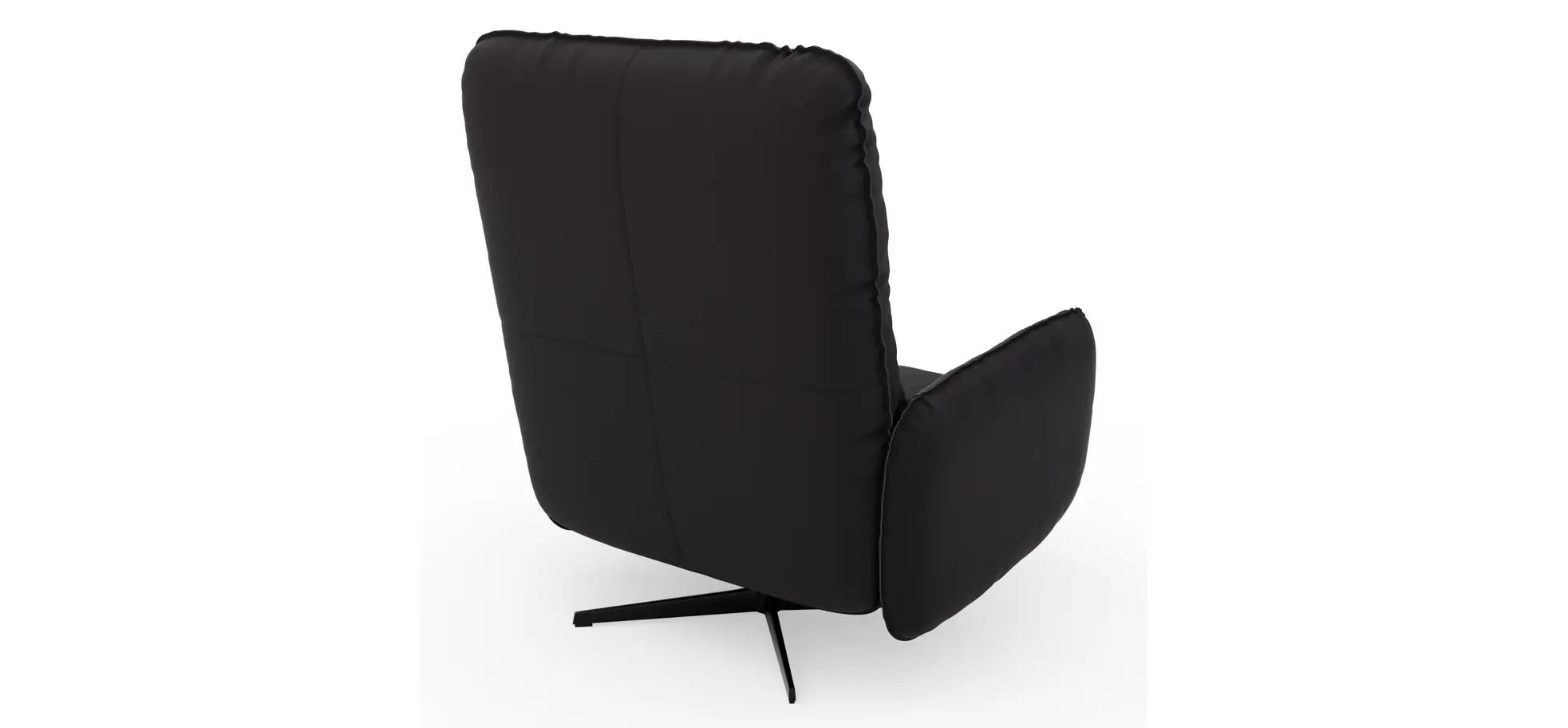 Loungesessel Lovere - Leder, Schwarz, Armlehne links