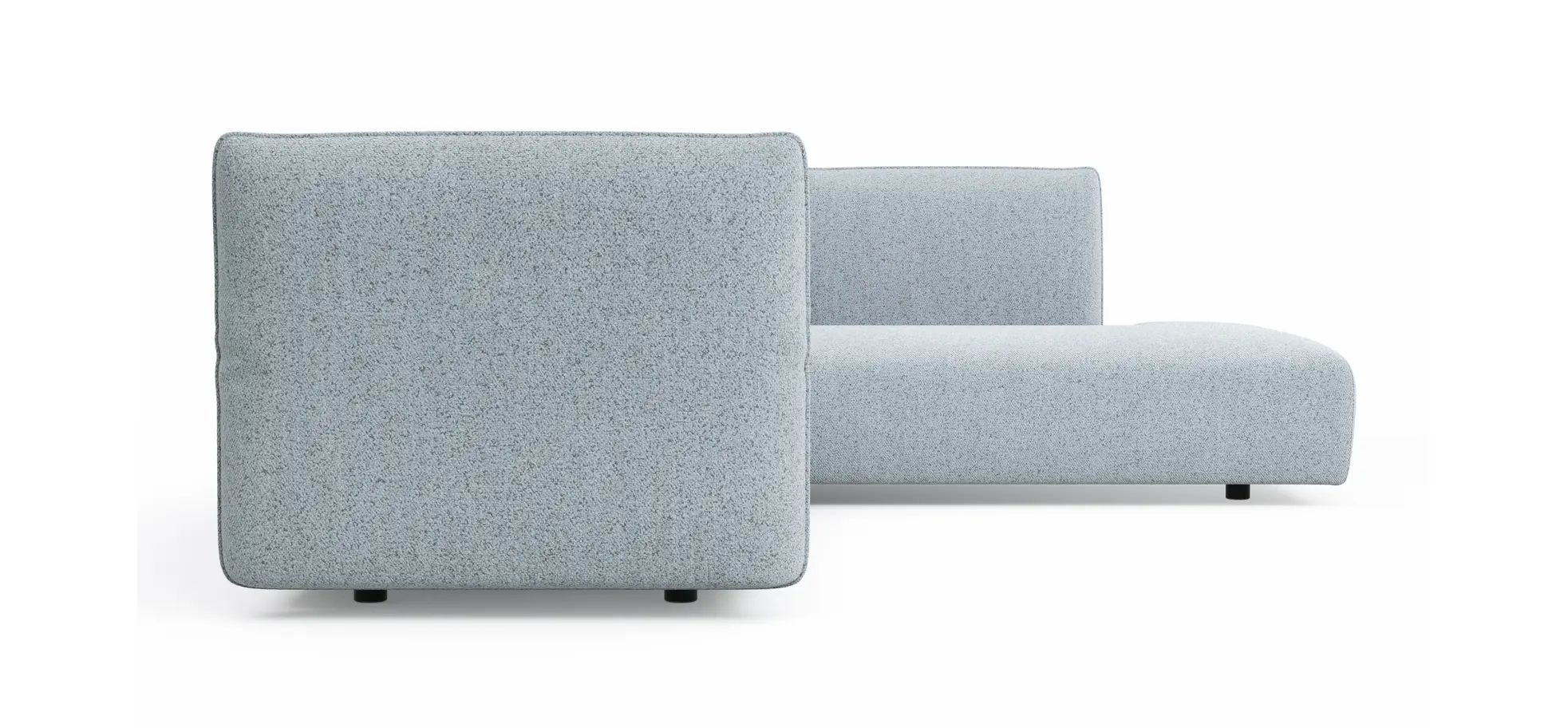 Ecksofa Motone - 2,5-Sitzer mit Ecke rechts, Stoff, Hellblau