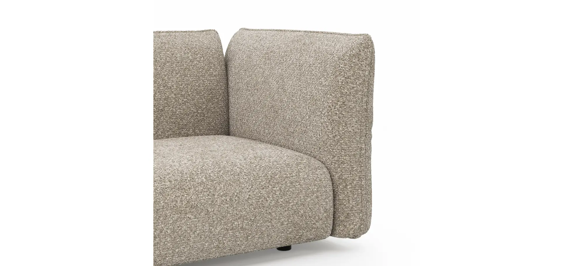 Trapezsofa Motone - Ecke links mit 2-Sitzer, Stoff, Beige