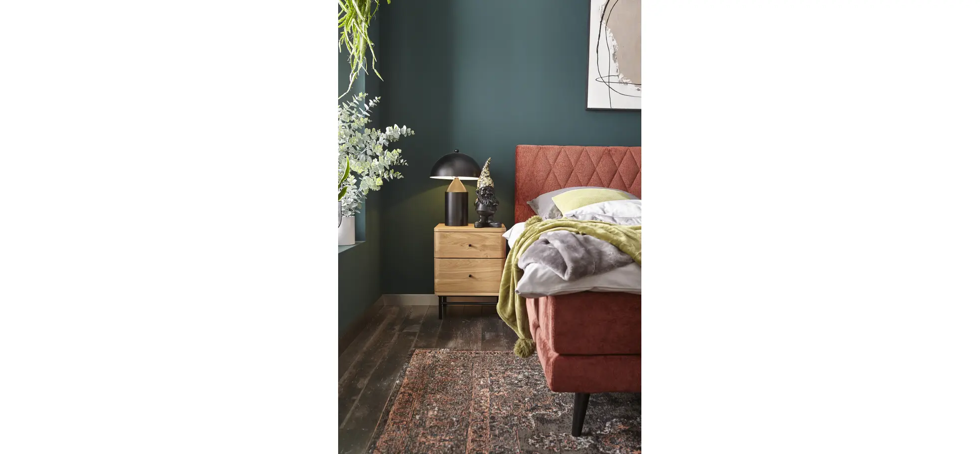 Boxspringbett Valencia - Liegefläche ca. 180x200 cm, Stoff, Kupfer