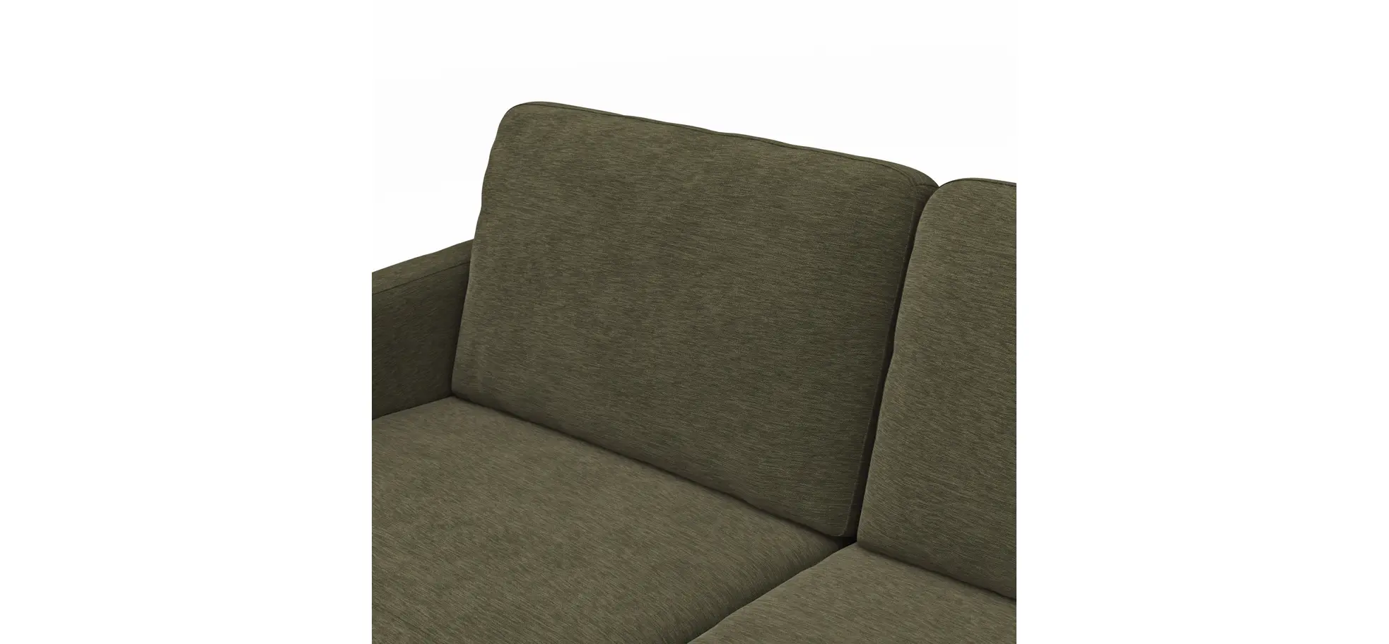 Wohnlandschaft Enna - Longchair links, 2,5-Sitzer, Ecke rechts, Stoff, Olive