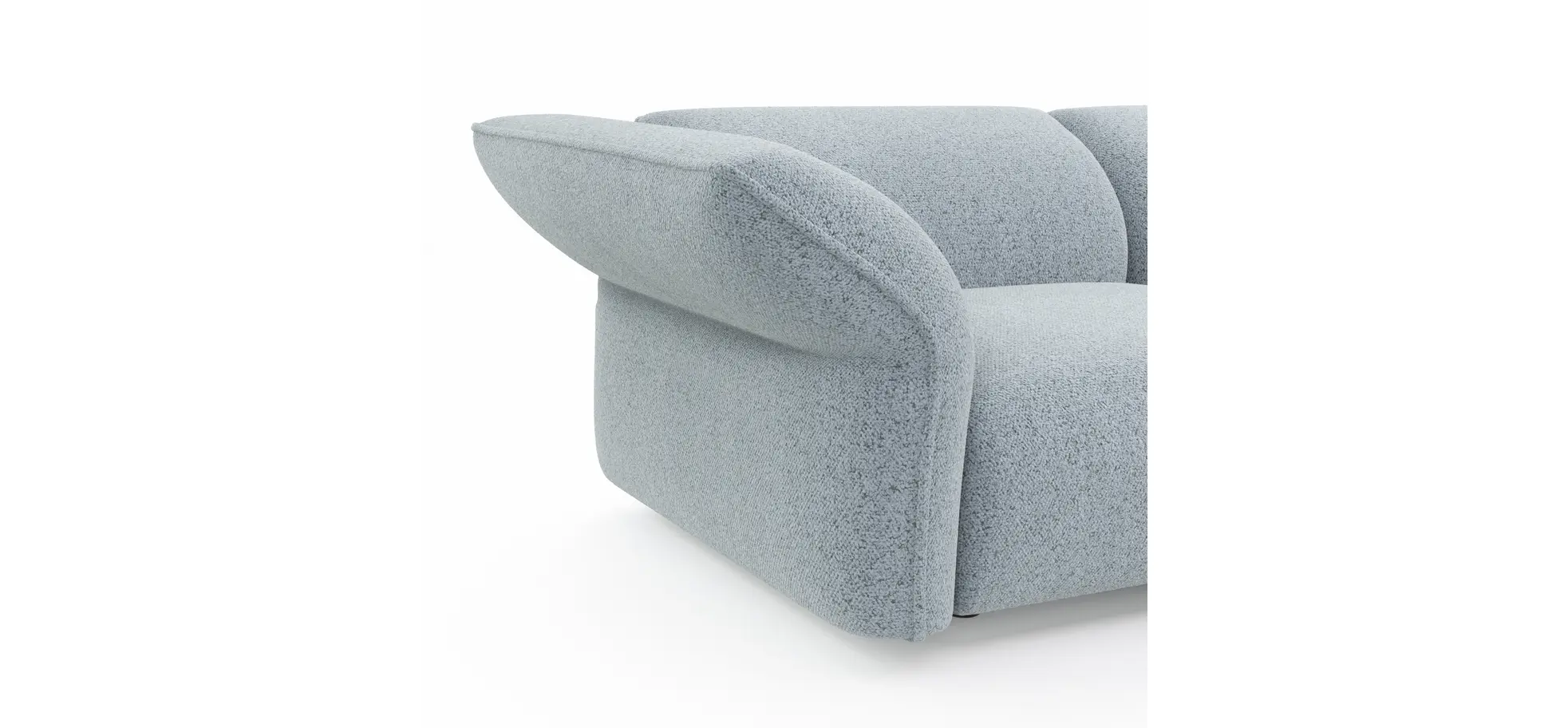 Ecksofa Motone - 2,5-Sitzer mit Ecke rechts, Stoff, Hellblau