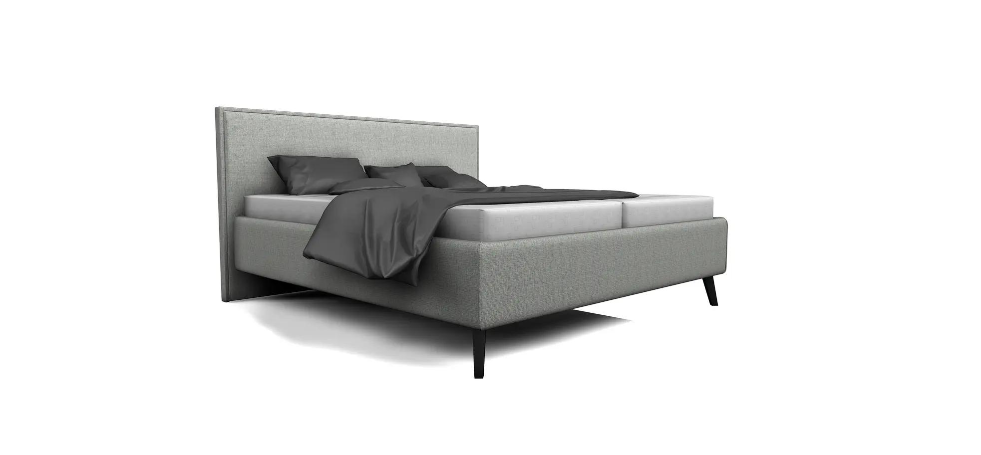 Bettgestell Carmen - Liegefläche ca. 180x200cm, Stoff, Hellgrau 144971