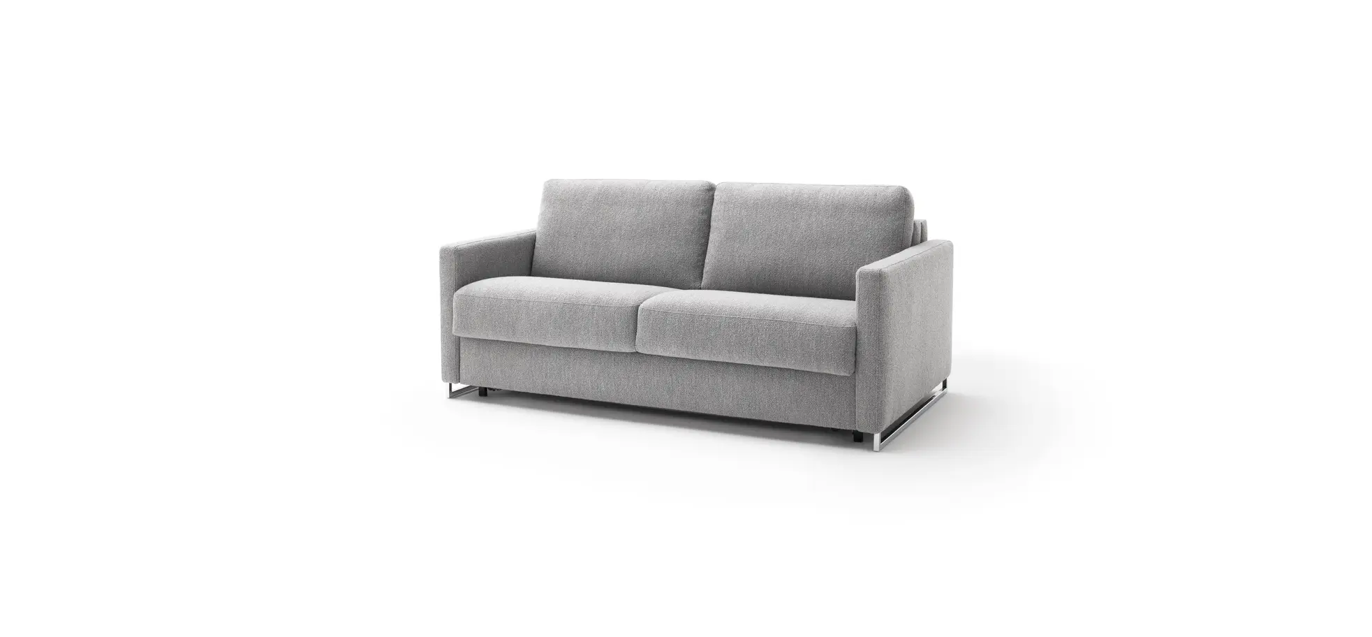 Sofa Nuoro - 2,5-Sitzer inkl. Schlaffunktion, Armlehne mit Kufe, Stoff, Grau