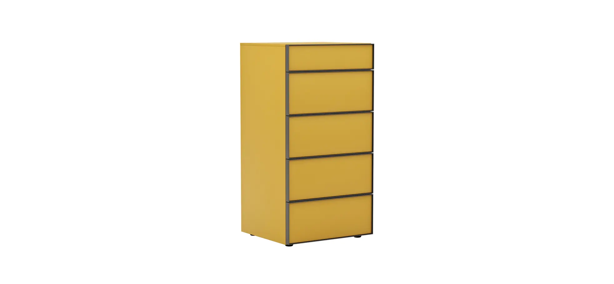 Kommode Loretto - BHT ca. 60x115x53 cm, Lack matt, Safrangelb 114396