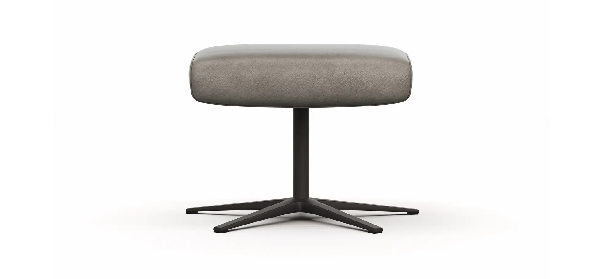 Hocker Noto Relax II - Leder, Eisengrau