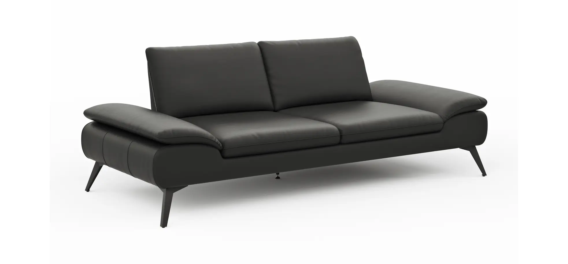 Sofa Collina - 3-Sitzer, Leder, Schwarz