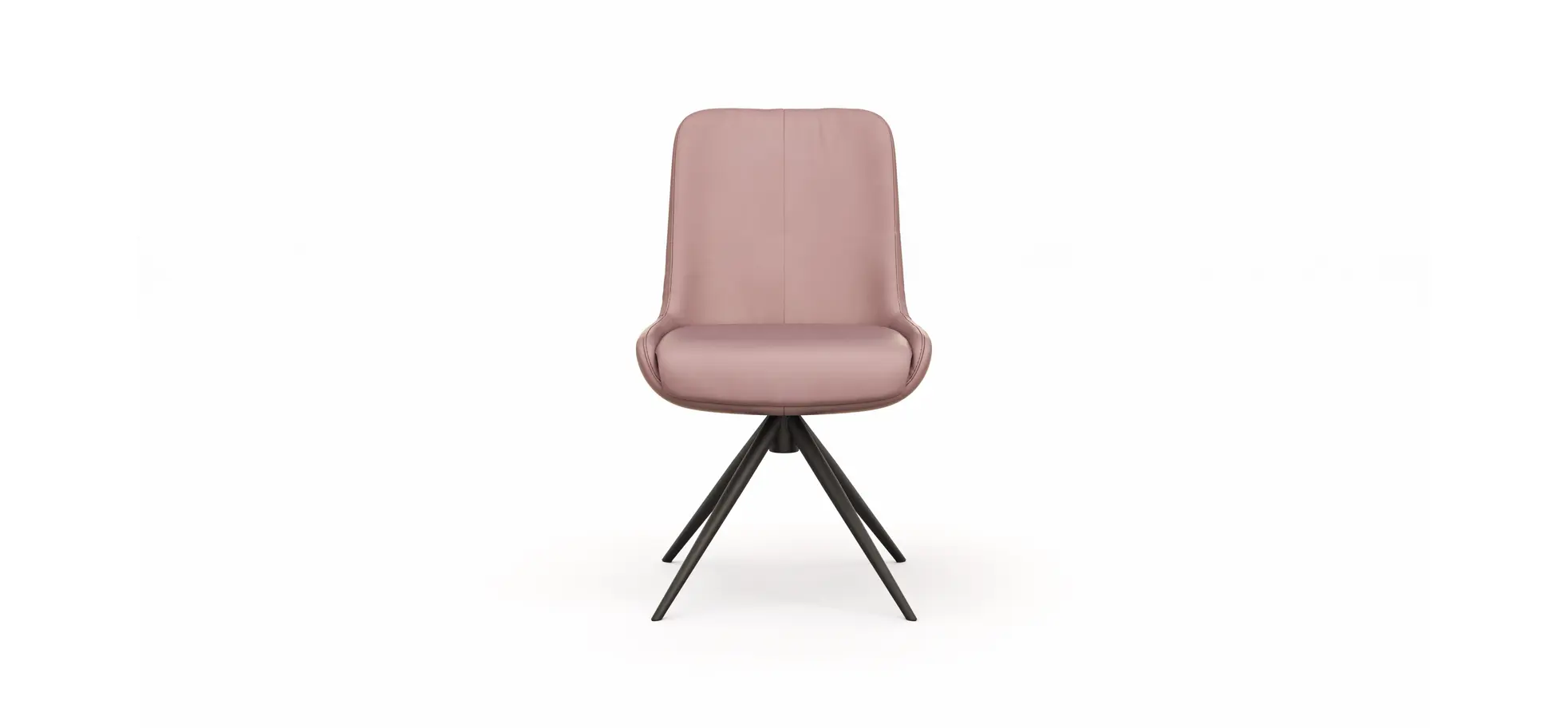 Stuhl Mis - Leder, Mauve, Gestell, Schwarz