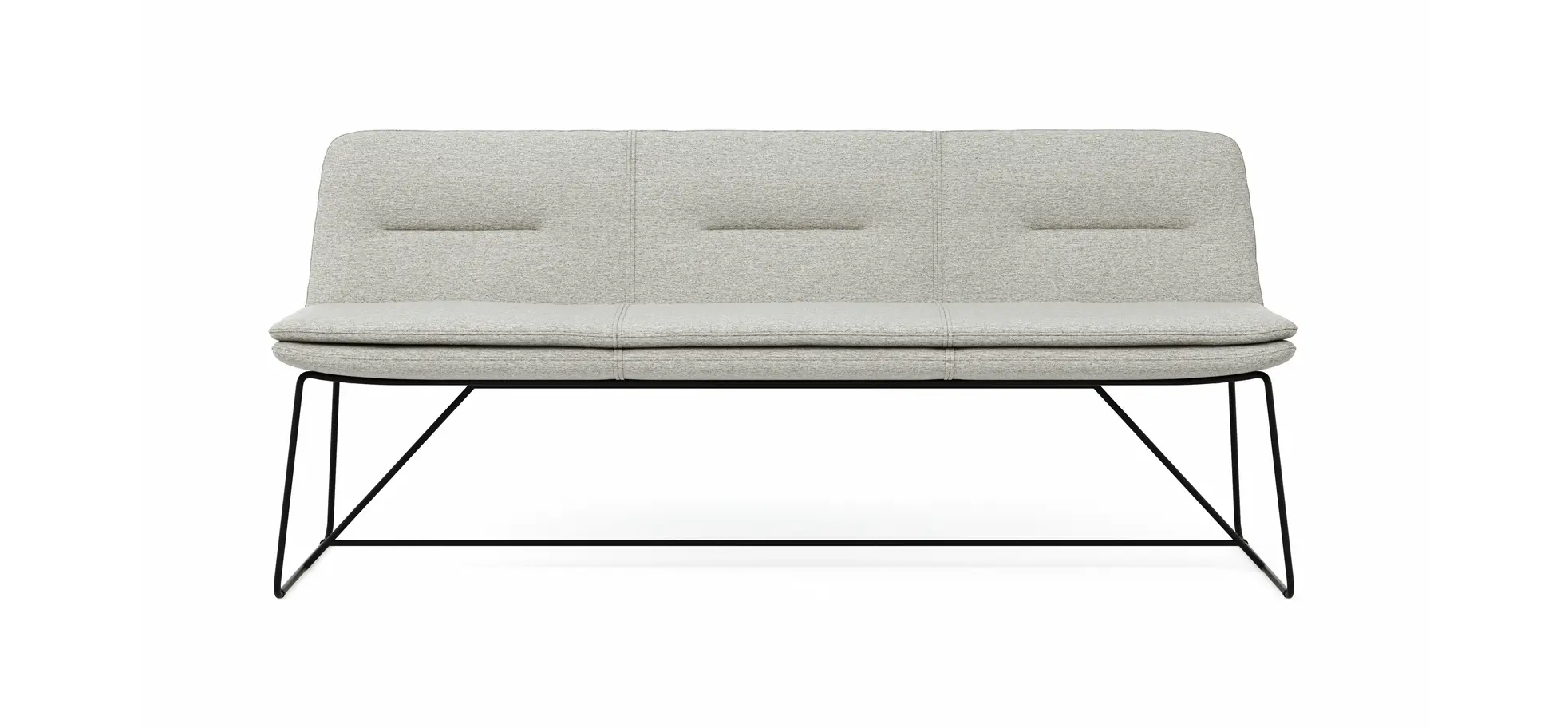 Polsterbank Macano - B ca. 200 cm, Stoff, Hellgrau