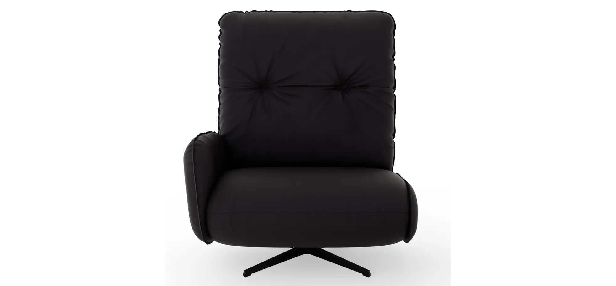 Loungesessel Lovere - Leder, Schwarz, Armlehne links