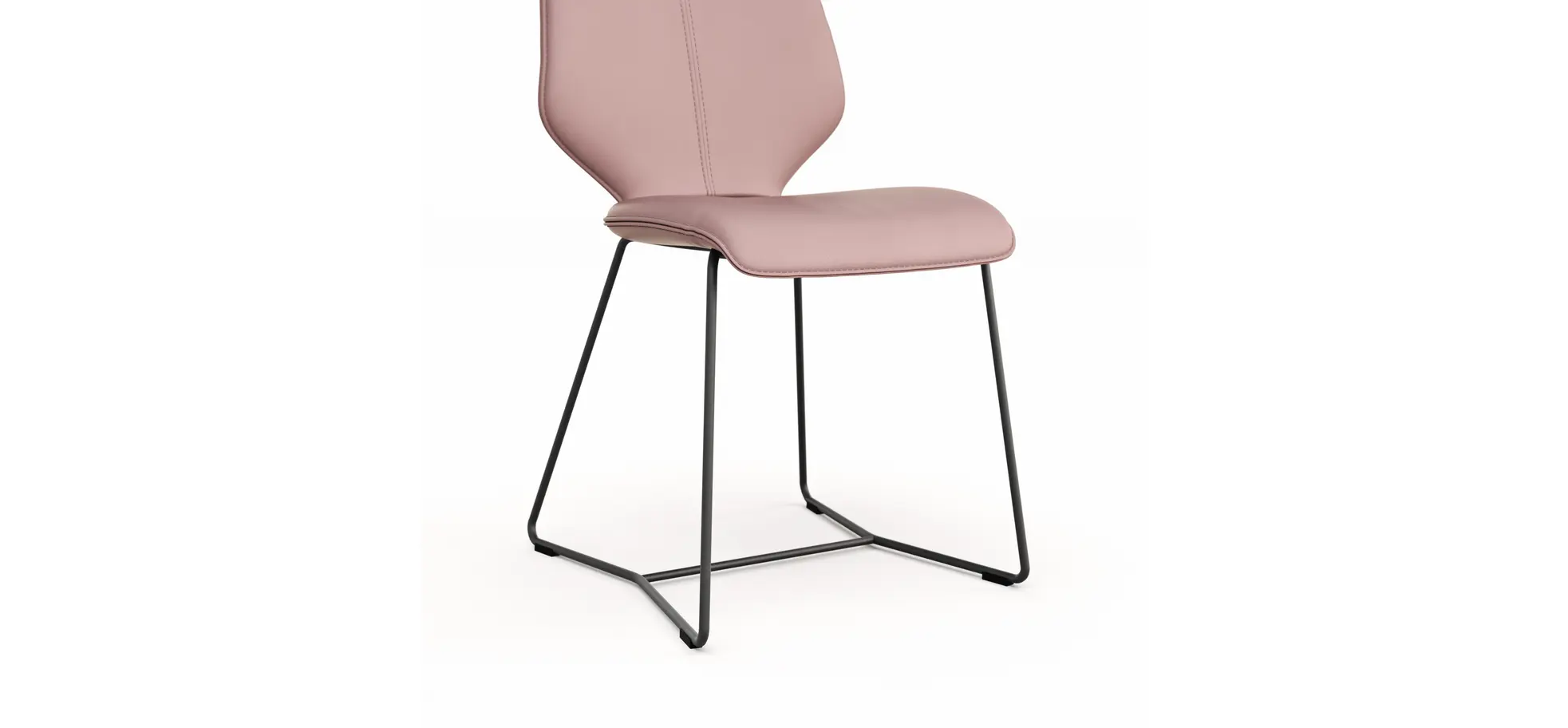 Stuhl Penthouse - Leder, Mauve, Kufen, Anthrazit