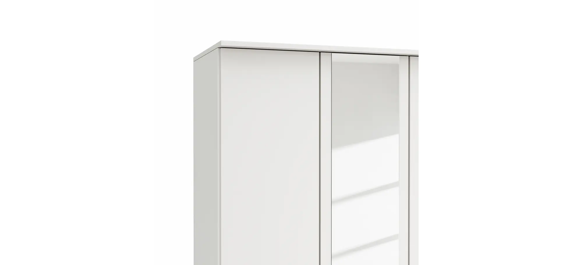 Drehtürenschrank Viana - B. ca. 136 cm, Lack, Weiß