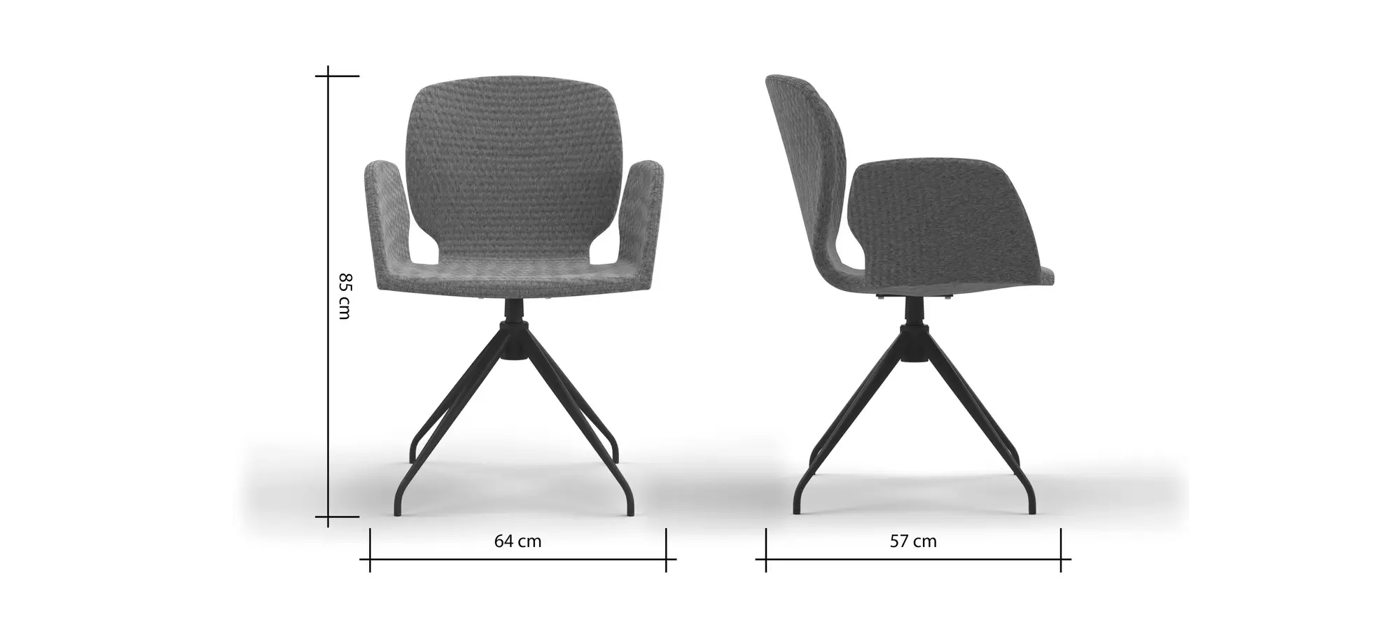 Armlehnstuhl Saltino - drehbar, Stoff, Taupe