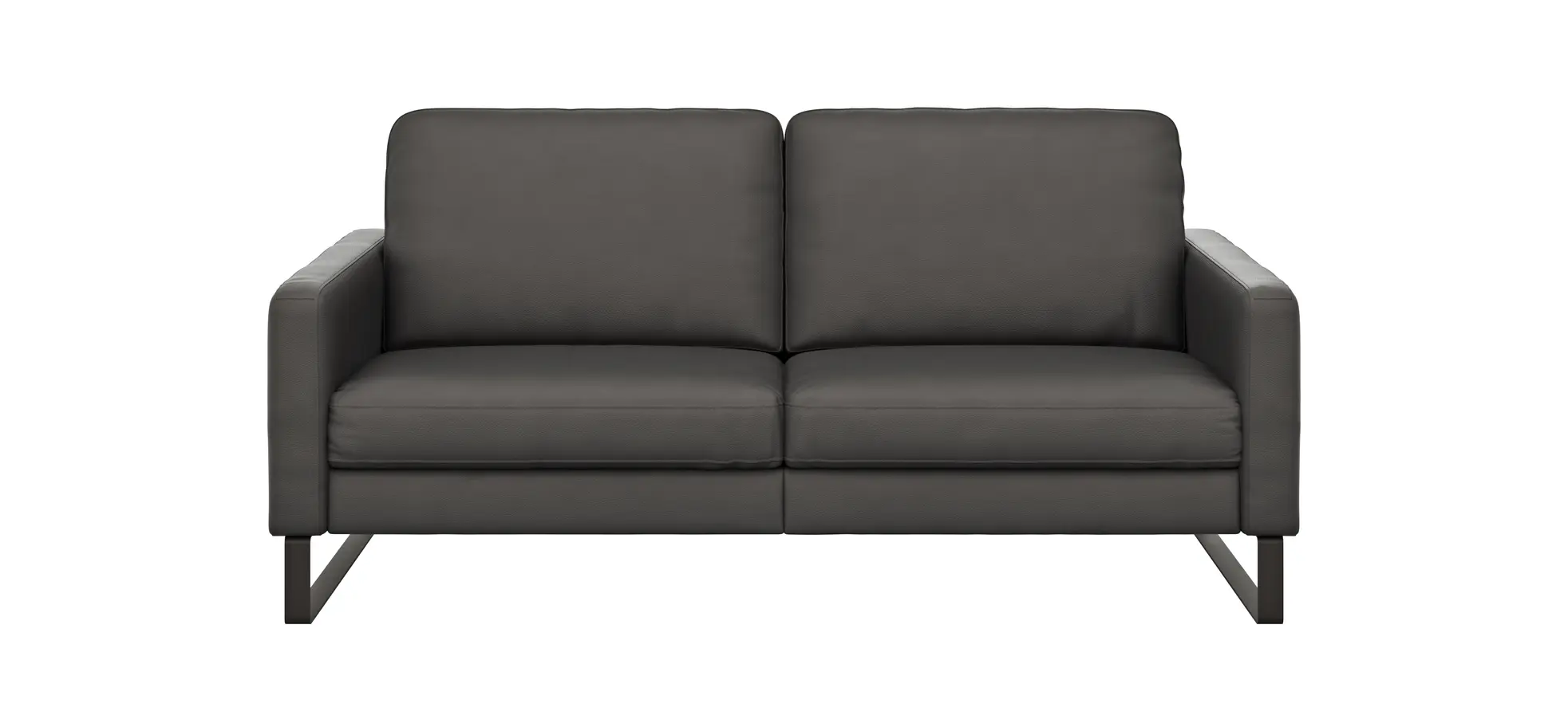 Sofa Enna - 3-Sitzer, Leder, Anthrazit
