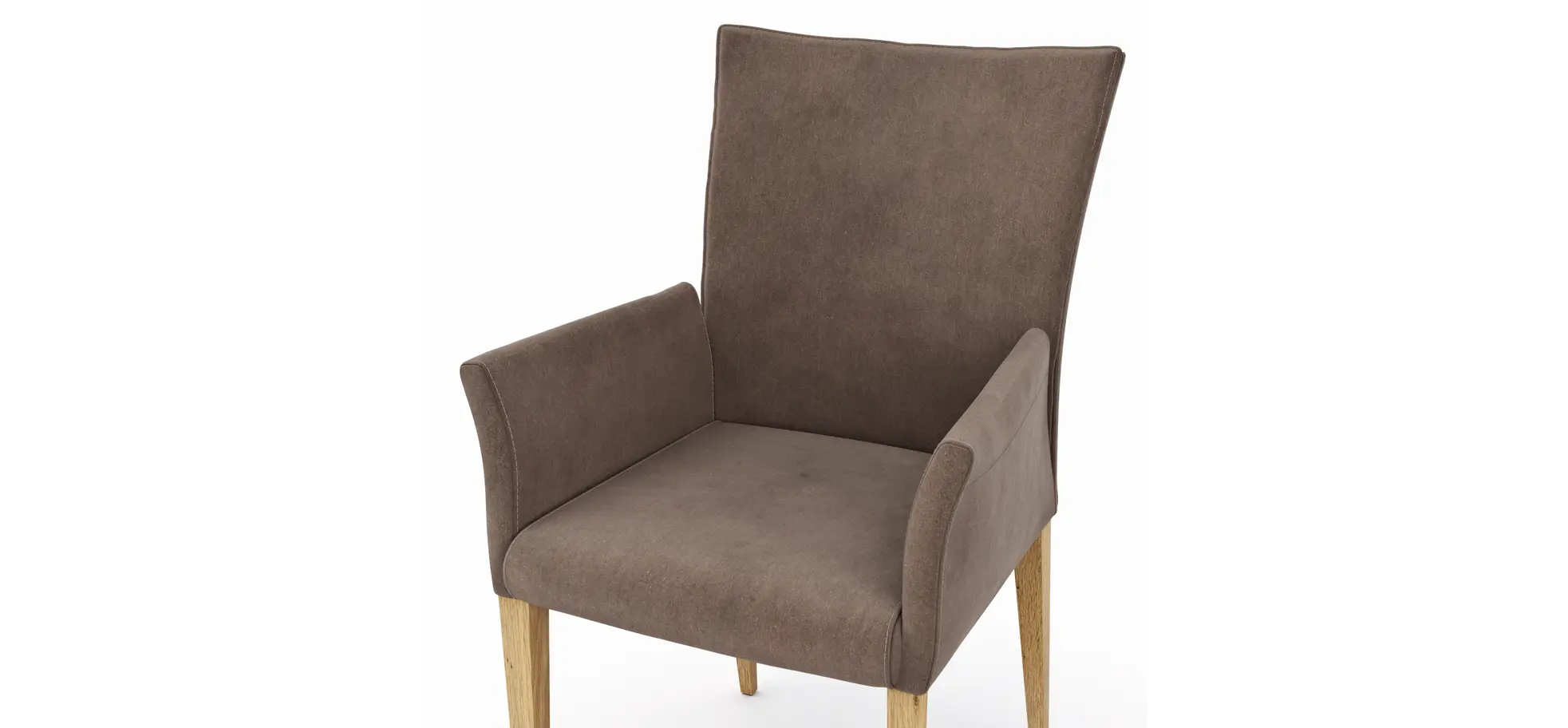 Armlehnstuhl Florea - Stoff, Dunkelbraun