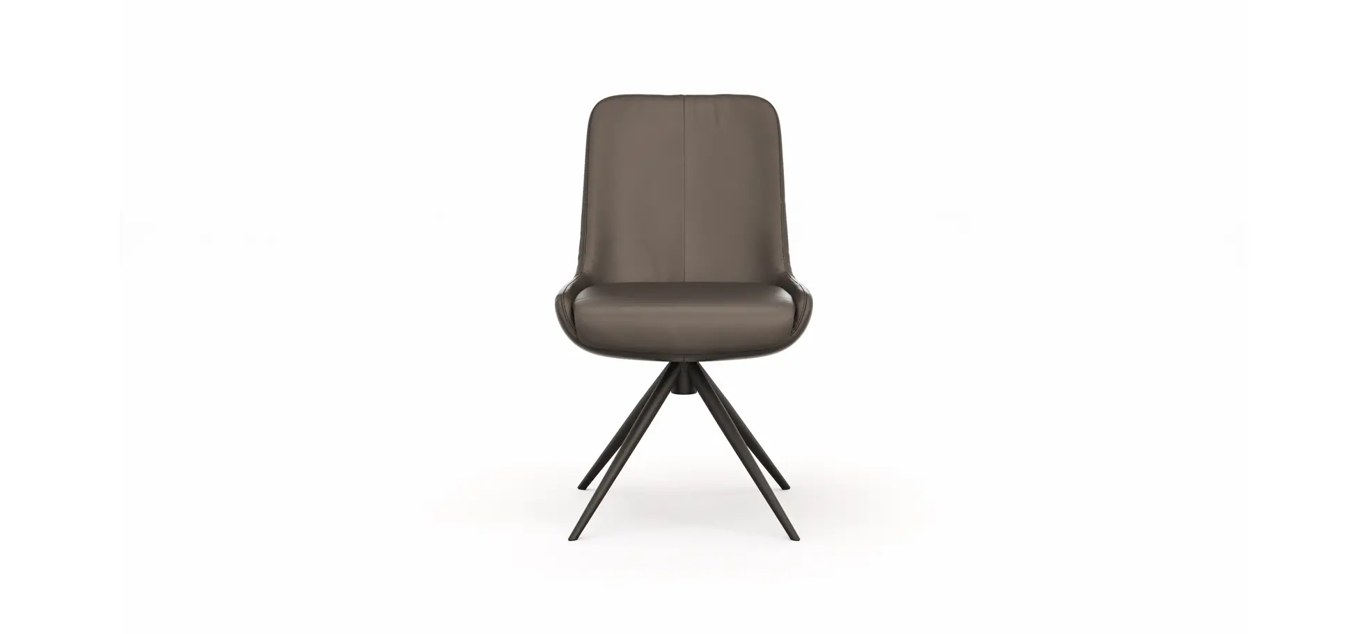 Stuhl Mis - Leder, Dunkelbraun, Gestell, Schwarz