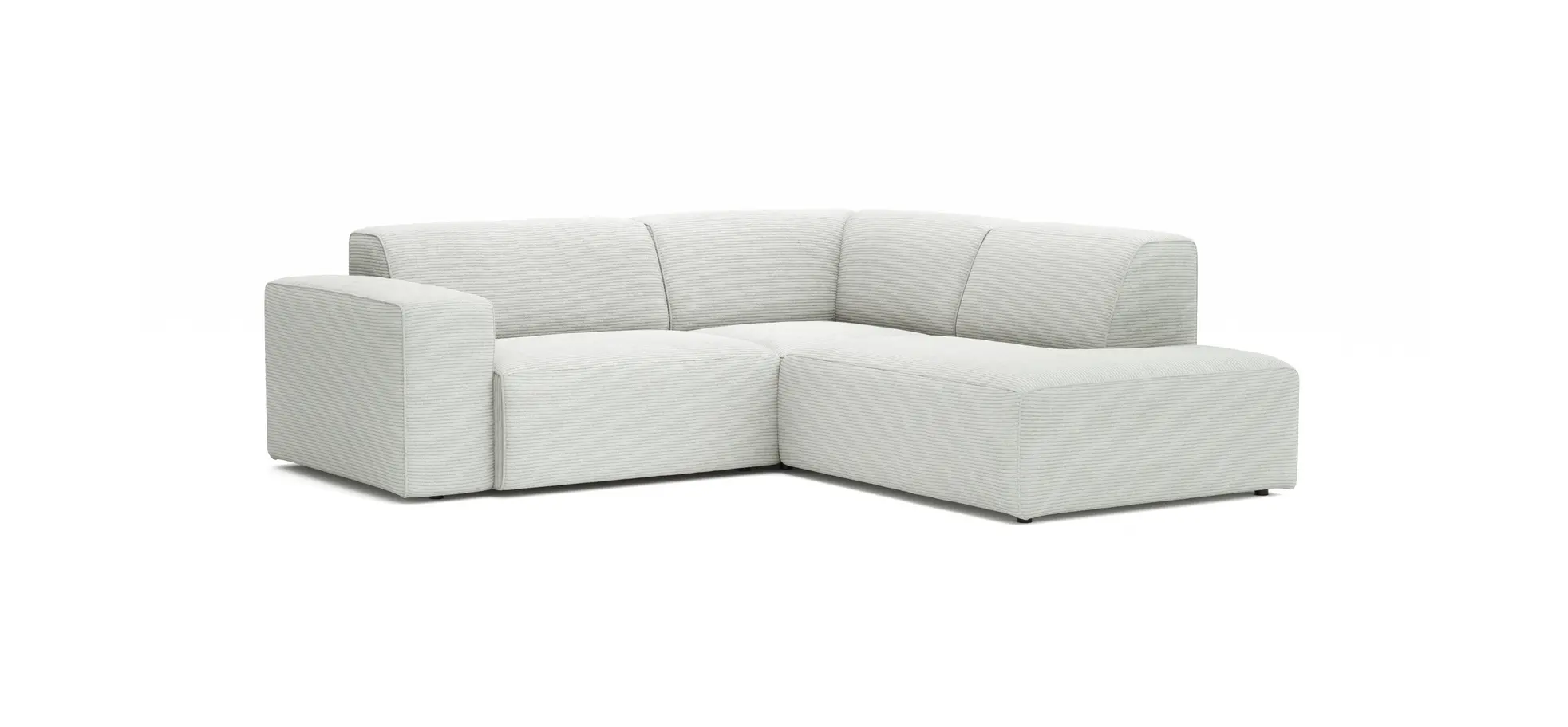 Ecksofa Elementos - 1,5-Sitzer links mit Ecke rechts, Stoff, Weiß