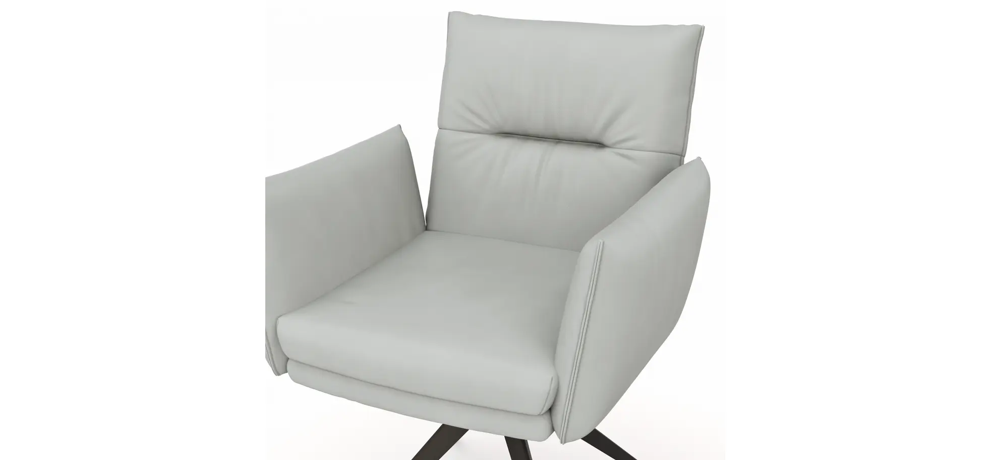 Armlehnstuhl Coscino - Leder, Hellgrau