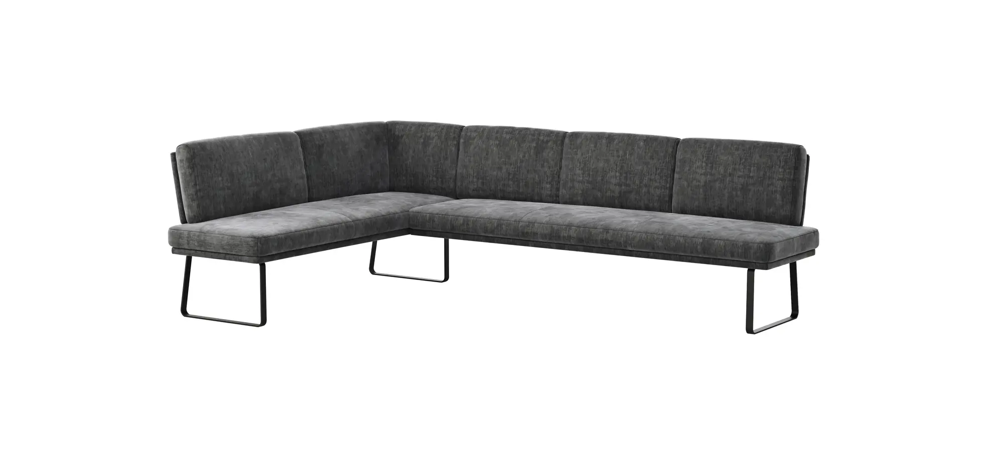 Eckbank Valloni - Stoff, Dunkelgrau
