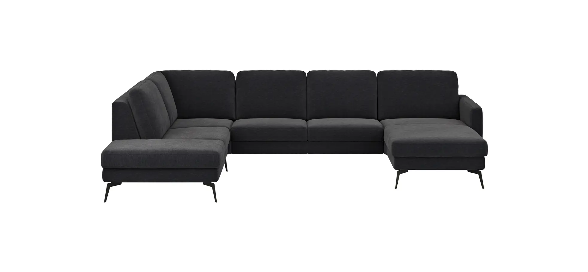 Wohnlandschaft Enna - Ecke links, 2,5-Sitzer, Longchair rechts, Stoff, Anthrazit 109171