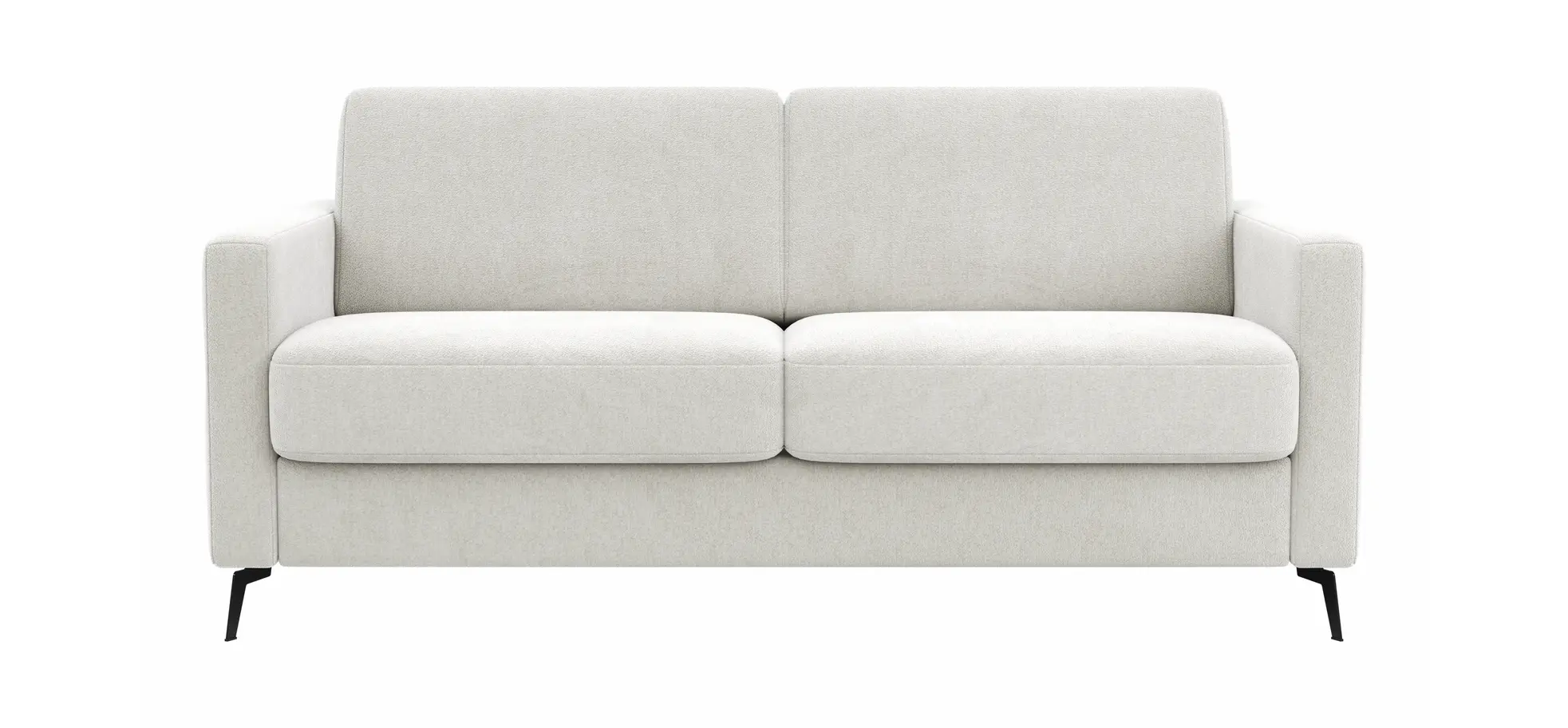 Schlafsofa Laredo - 2,5-Sitzer inkl. Schlaffunktion und Armlehne klappbar, Stoff, Offwhite 3028543