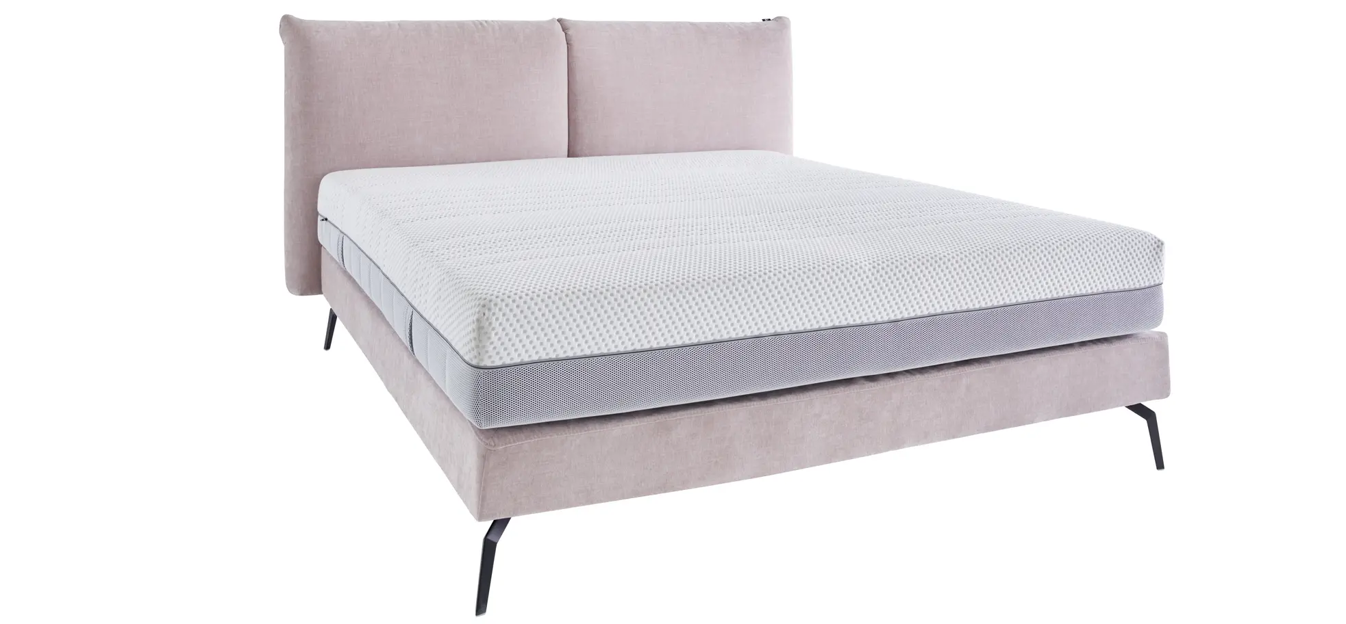 Boxspringbett Delia - Liegefläche ca. 180x200 cm, Stoff, Rose  3027034