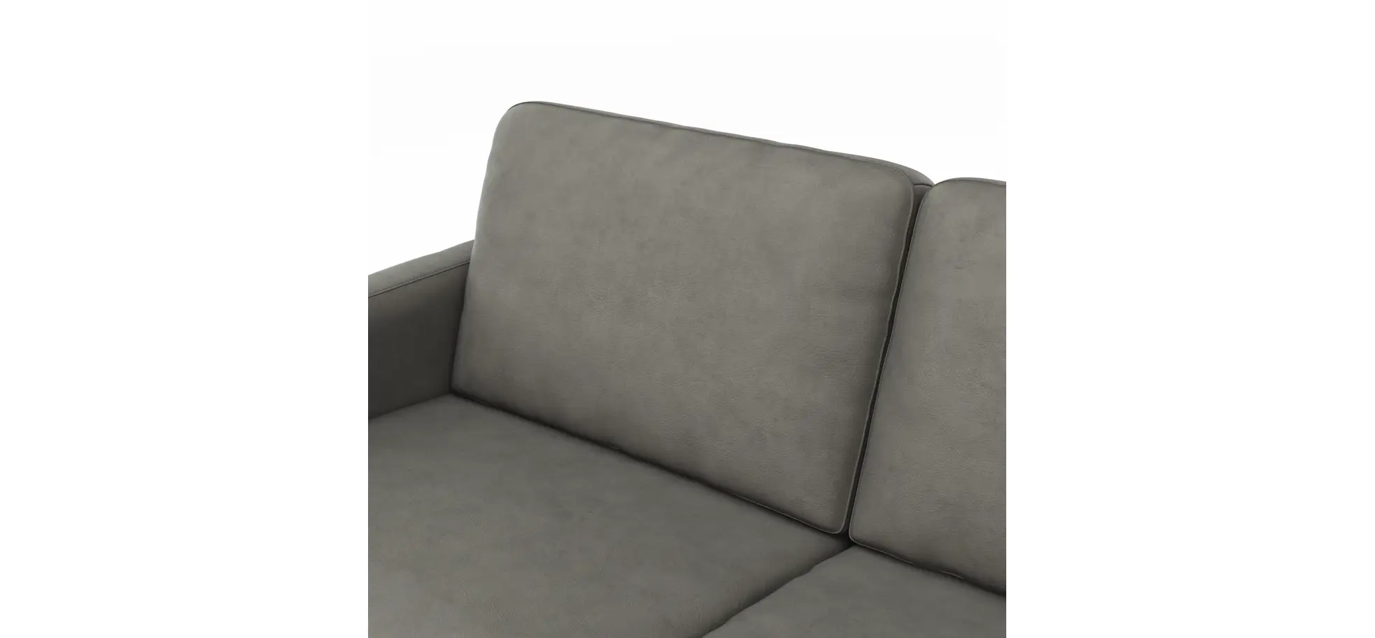 Sofa Enna - 3-Sitzer, Leder, Grau