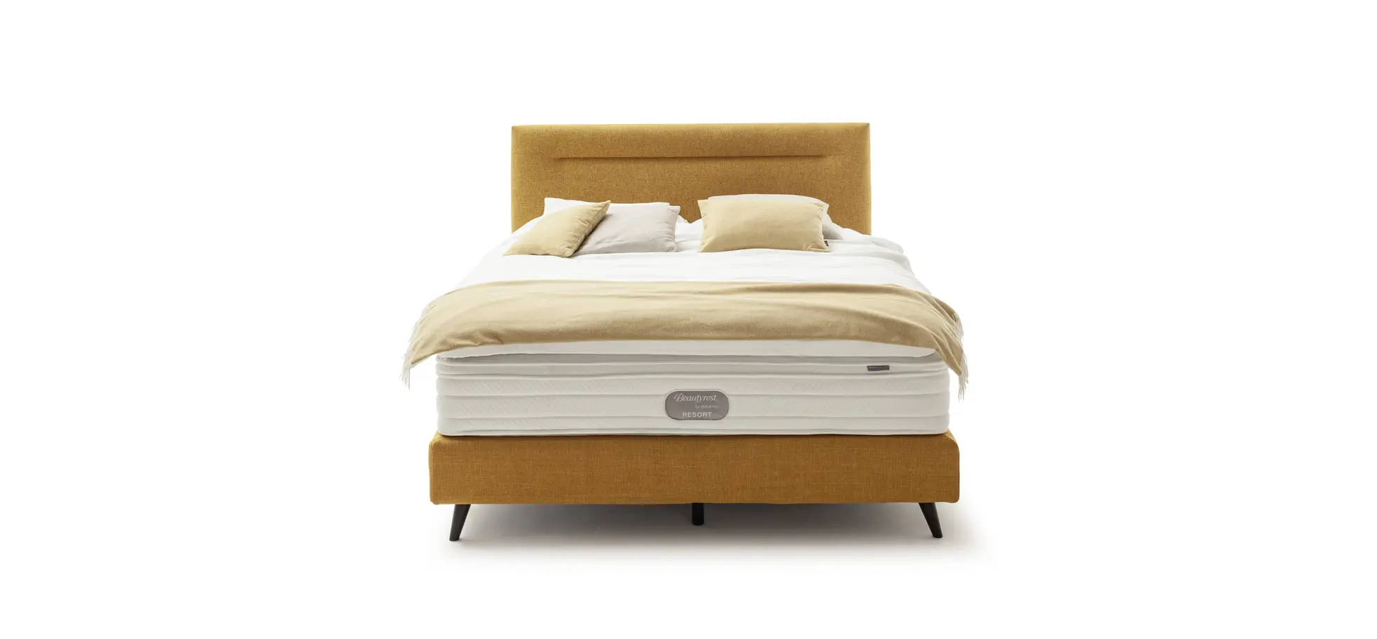 Boxspringbett Navelli 2 - Liegefläche ca. 180x200 cm, Stoff, Kurkuma