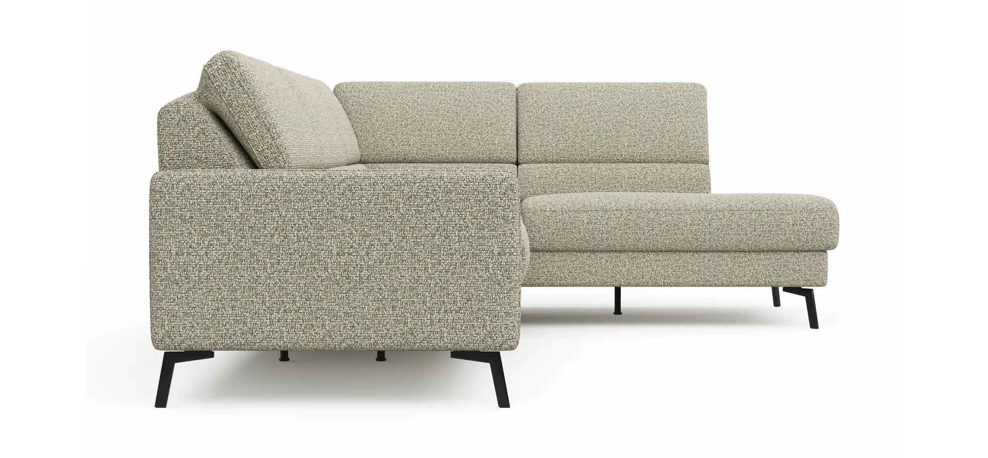 Ecksofa Valera - 3-Sitzer mit Ecke rechts inkl. Rückenlehne verstellbar, Stoff, Limone