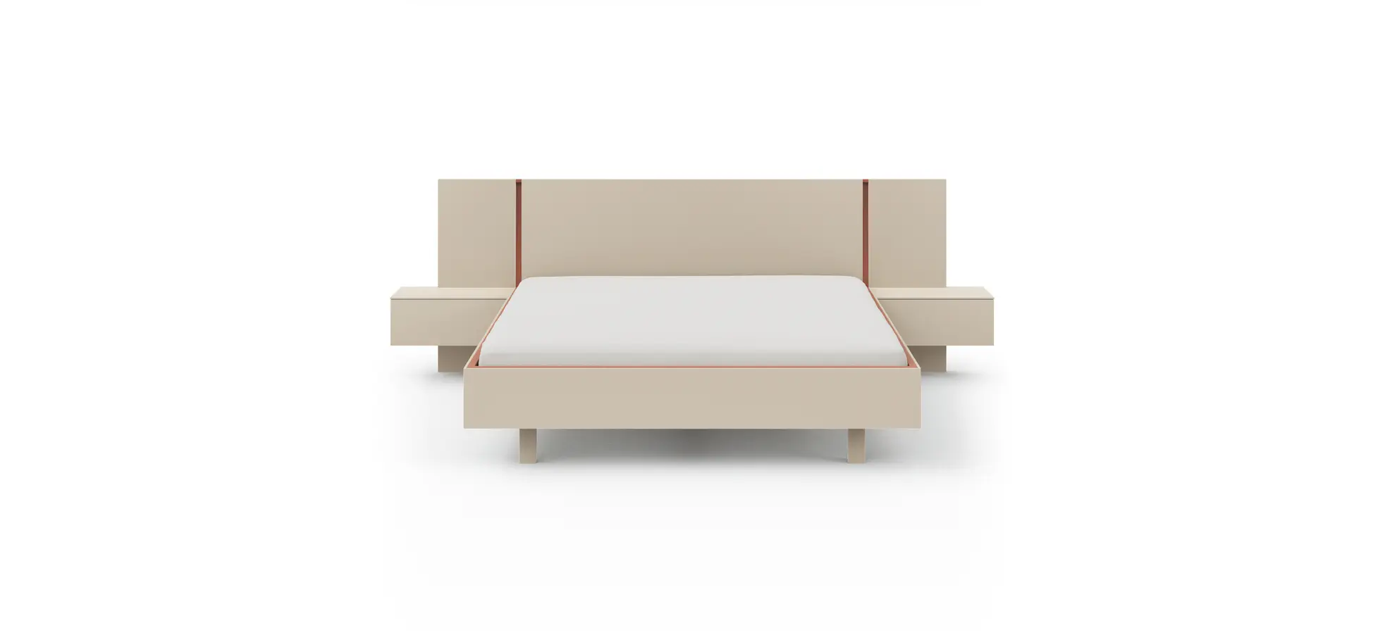 Bettanlage Matera - Lack, Creme, Absetzung, Pfirsich