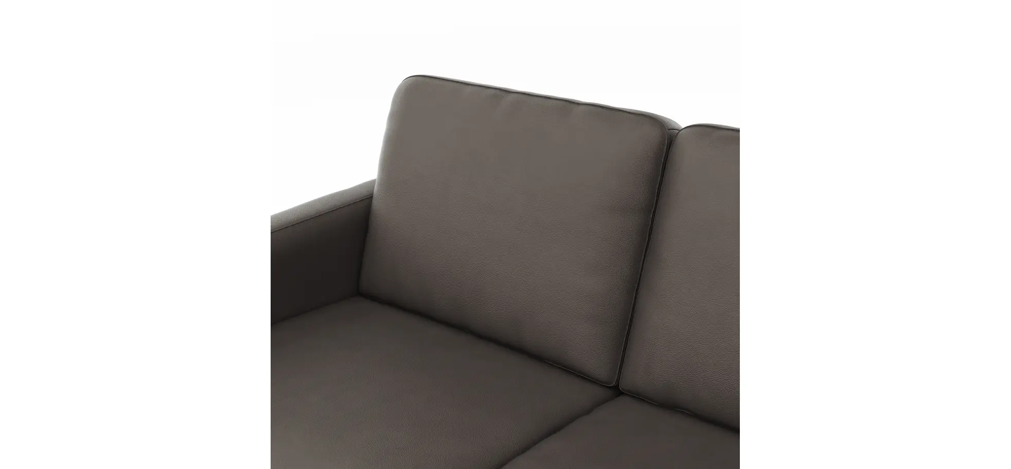 Sofa Enna - 2,5-Sitzer, Armlehne A, Leder, Schwarz, Kufe, Schwarz