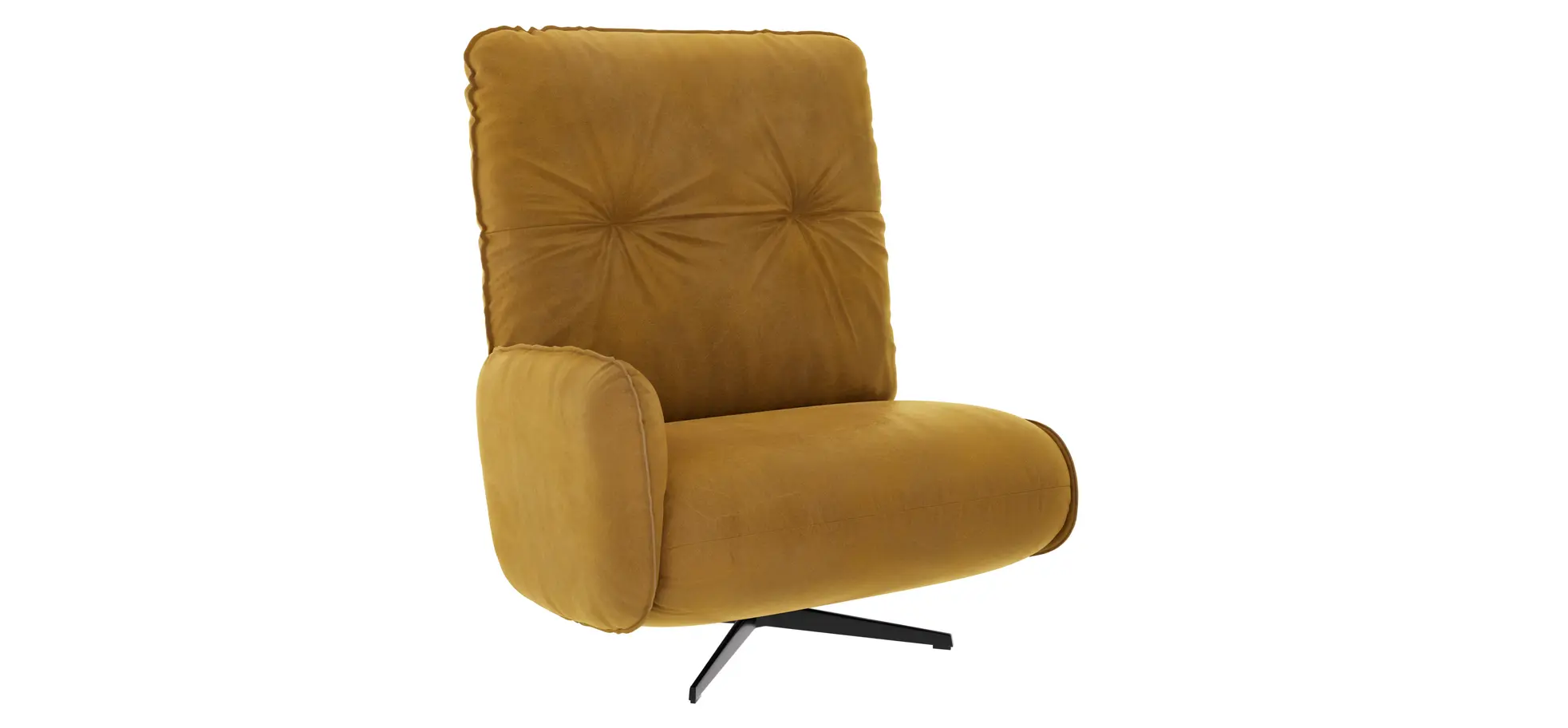 Loungesessel Lovere - Leder, Curry, Armlehne links 143357