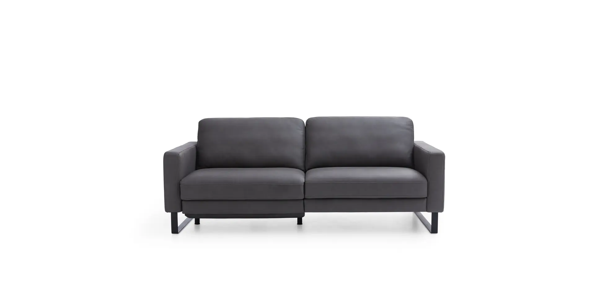 Sofa Enna - 3,5-Sitzer inklusive Relaxfunktion (motorisch) links, Leder, Grau 101817
