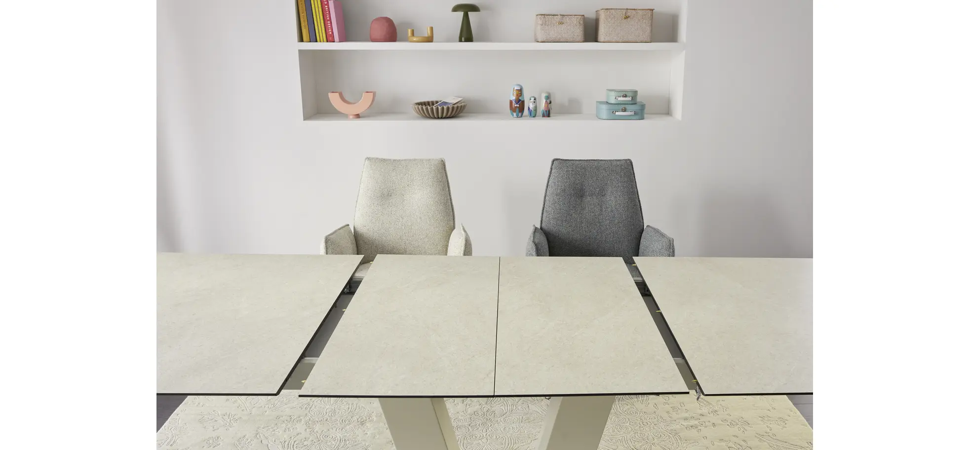 Esstisch Dinner - ausziehbar, LB ca. 160x 90 cm, HPL, Sand