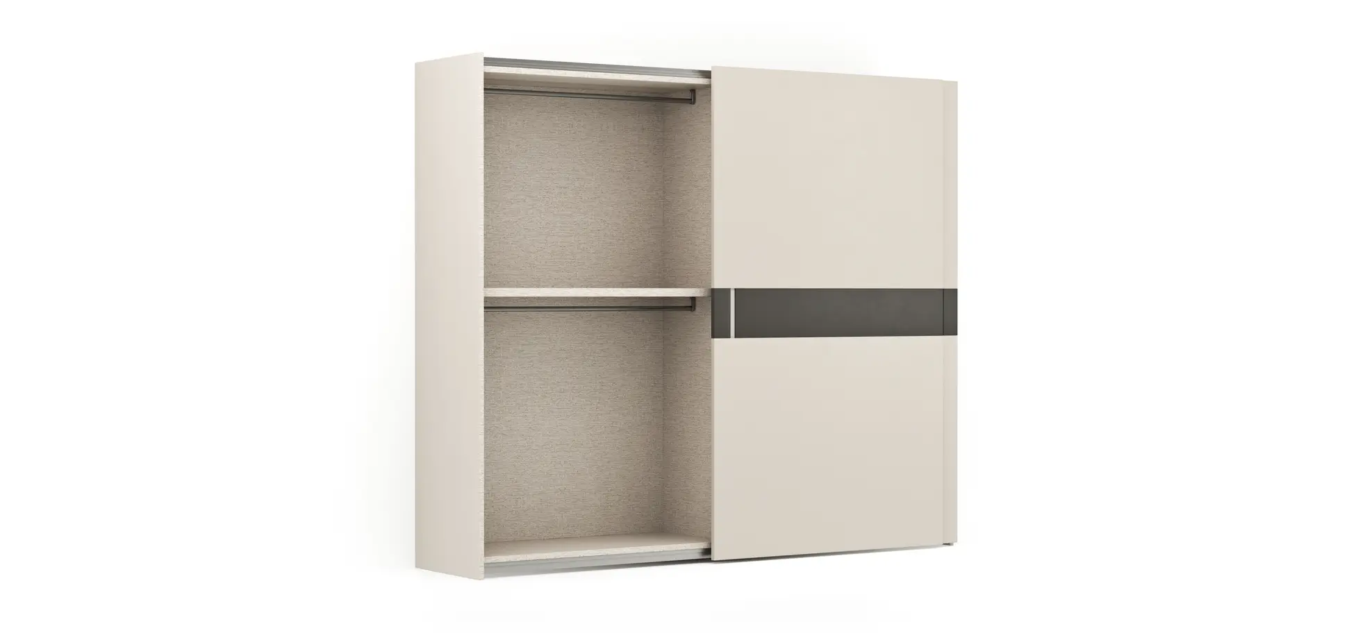 Schiebetürenschrank Loretto - B ca. 280 cm, Lack matt, Perlmutt
