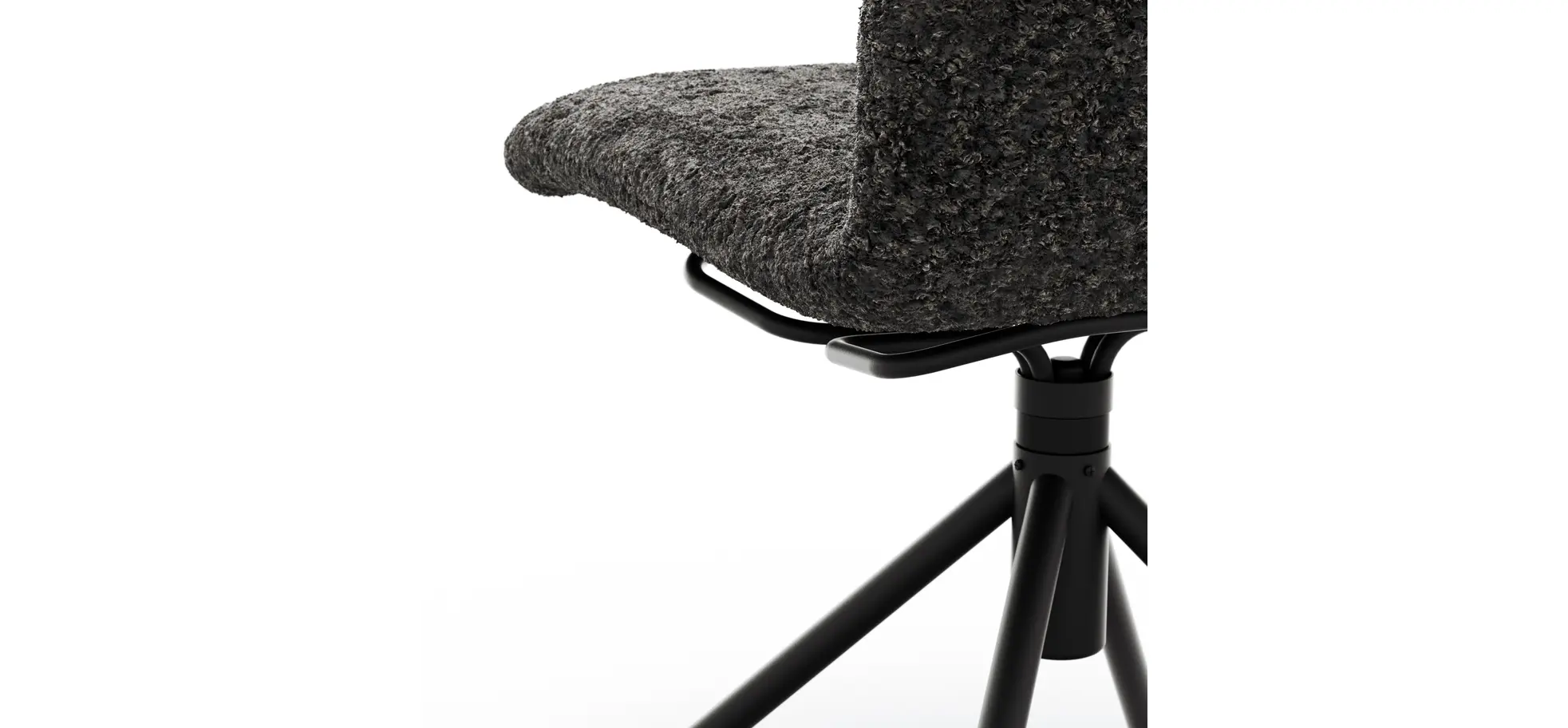 Stuhl Sedana - drehbar, Stoff, Dunkelgrau