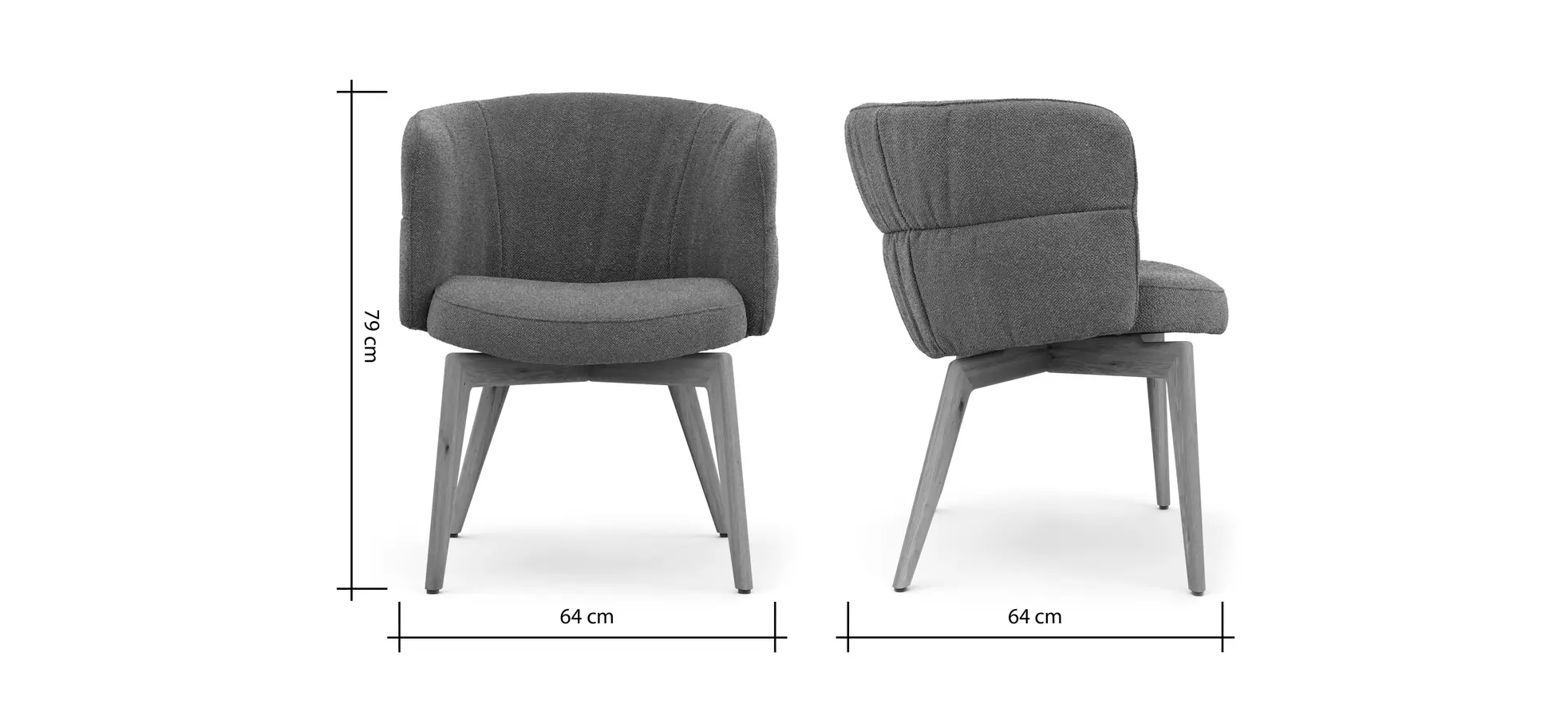 Armlehnstuhl Milana - Stoff, Cognac