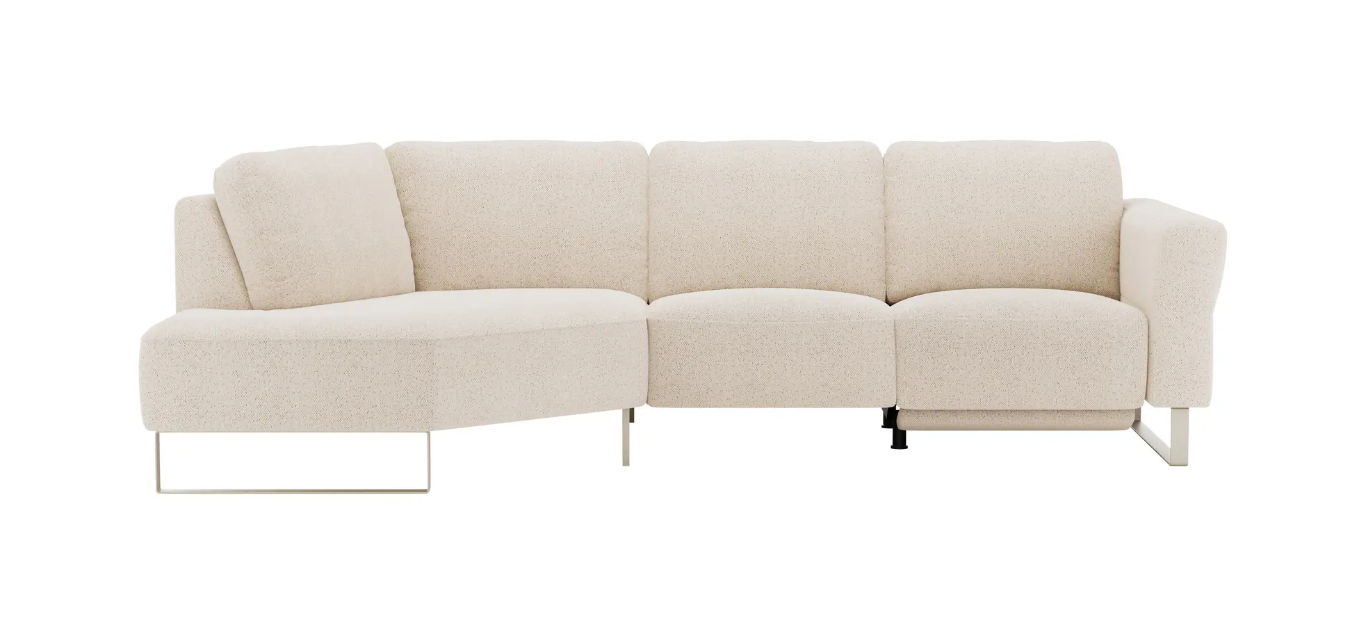 Ecksofa Leona - Ecke links mit 2,5-Sitzer inkl. Relaxfunktion motorisch, Stoff, Creme  1291427436