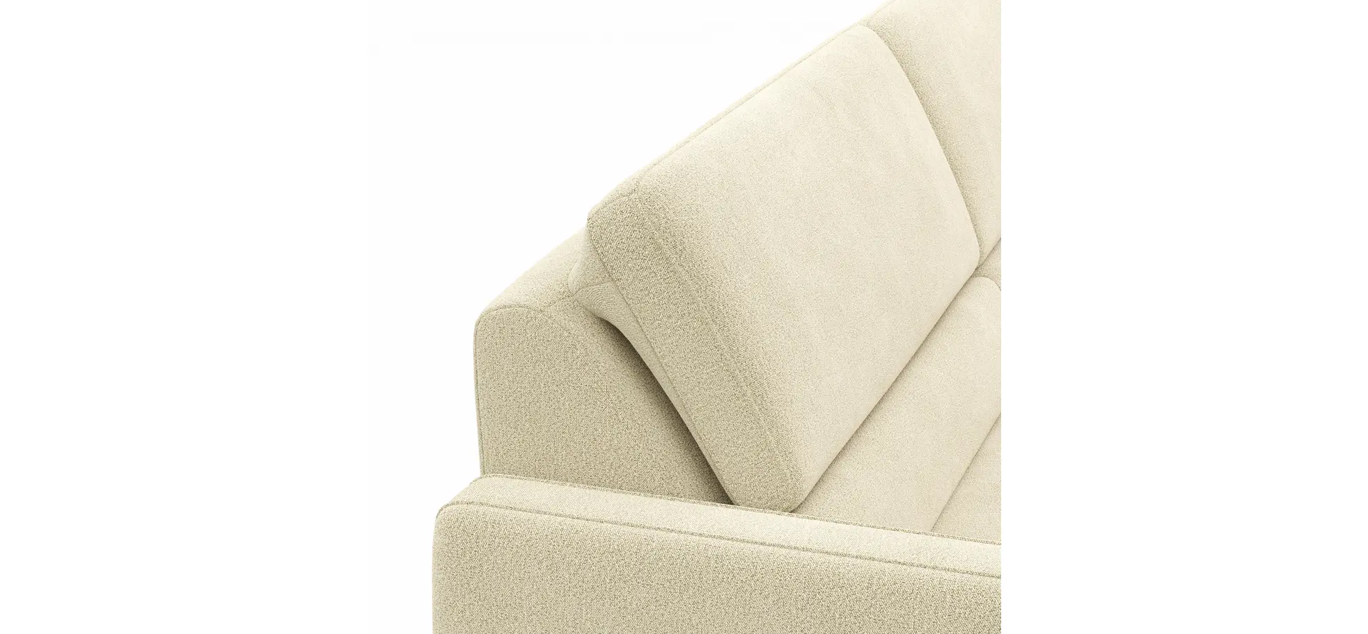 Ecksofa Valera - 3-Sitzer mit Ecke rechts inkl. Rückenlehne verstellbar, Stoff, Natur