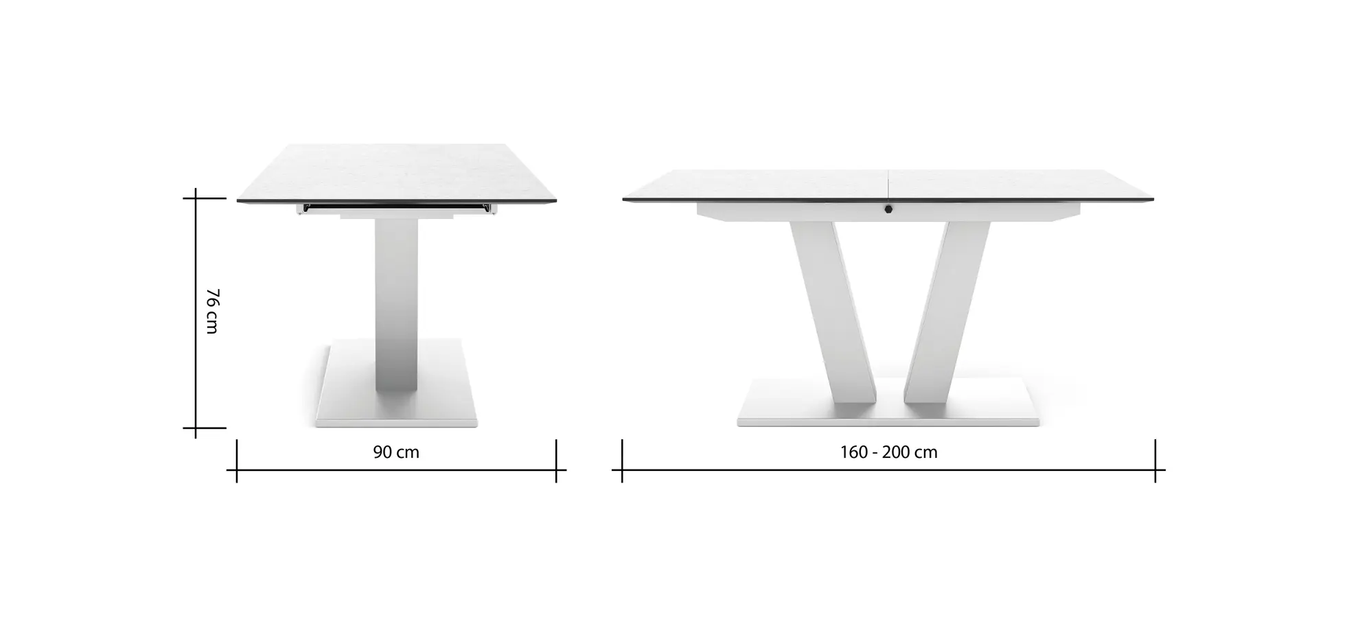 Esstisch Dinner - ausziehbar, LB ca. 160x 90 cm, HPL, Sand
